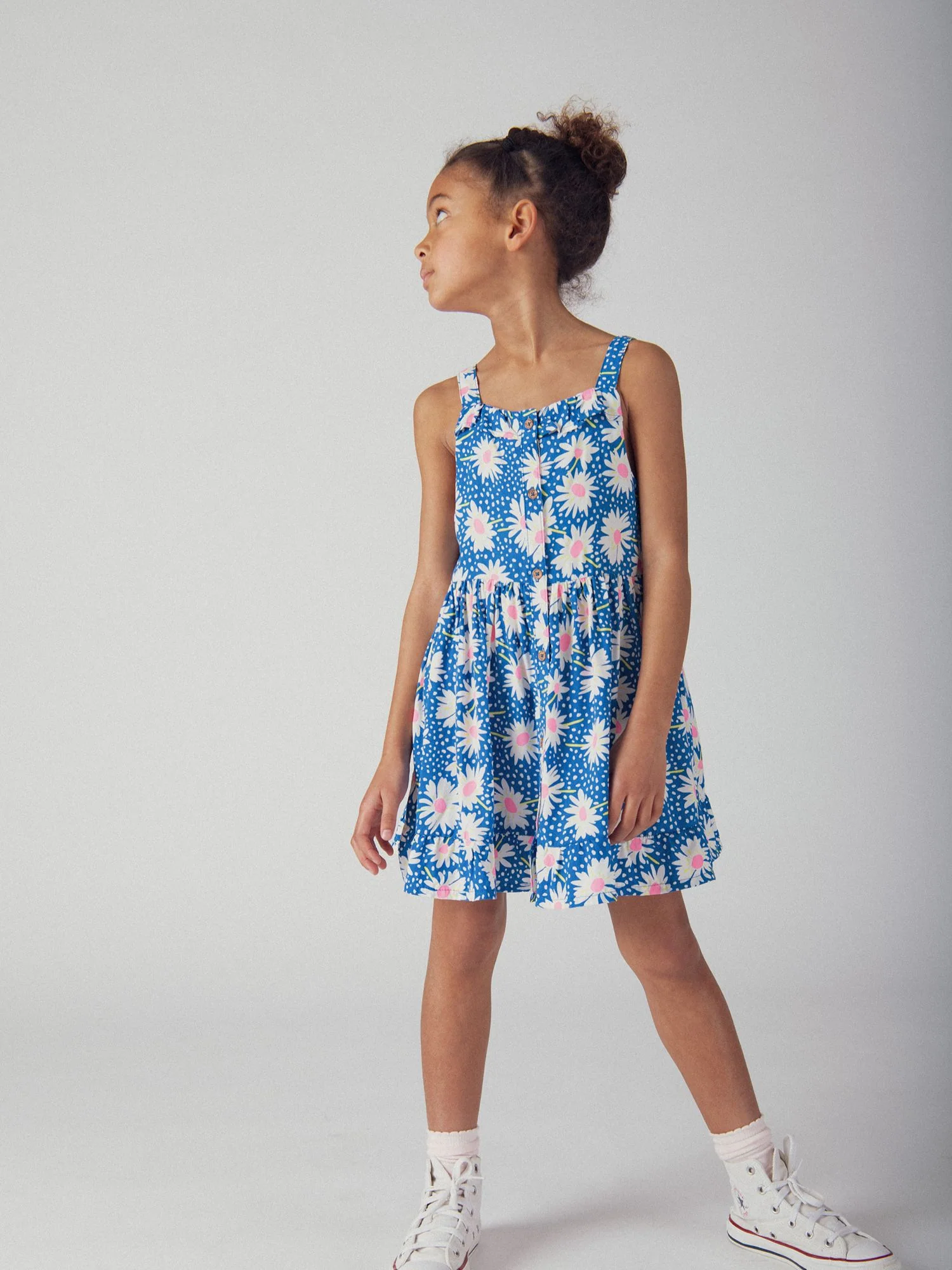 Robe bleue à imprimé fleurs pour fille - Image 2