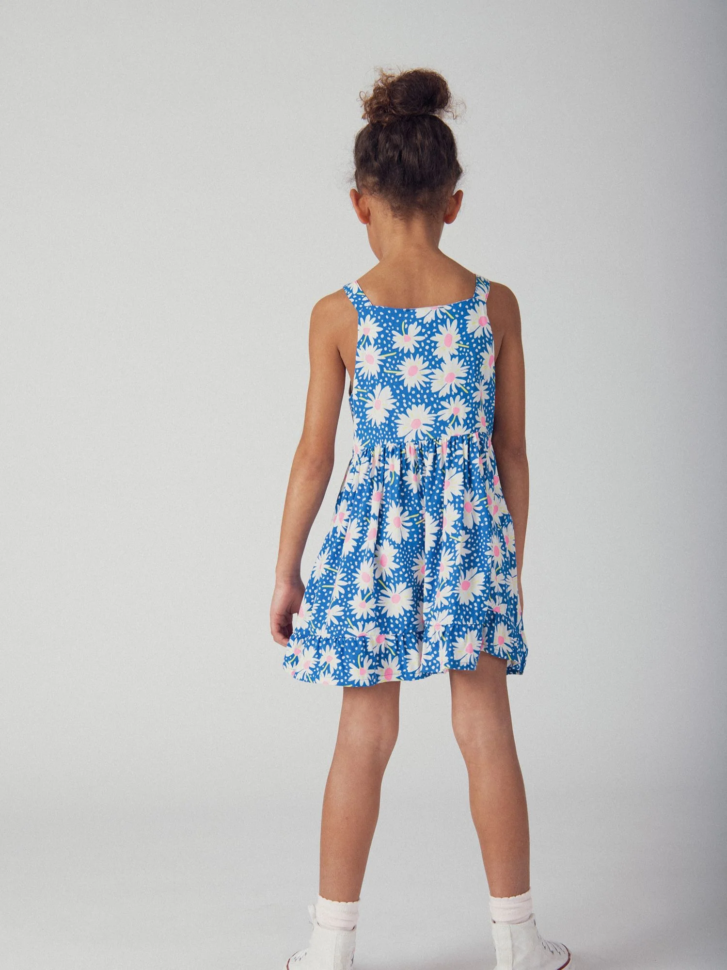 Robe bleue à imprimé fleurs pour fille - Image 4