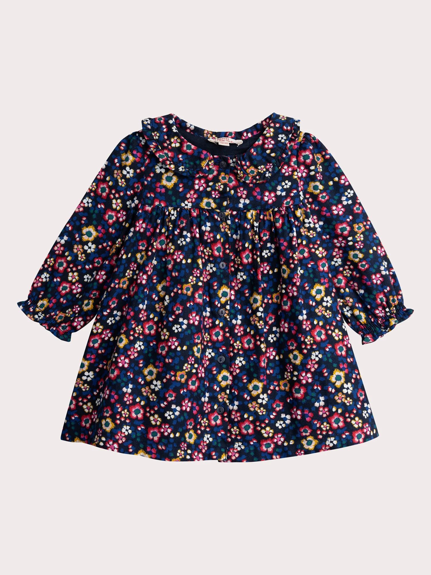 Robe bleu minuit à imprimé fleuri pour bébé fille