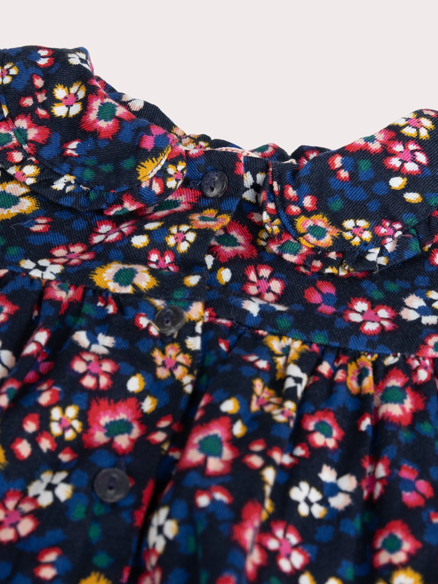 Robe bleu minuit à imprimé fleuri pour bébé fille - Image 2
