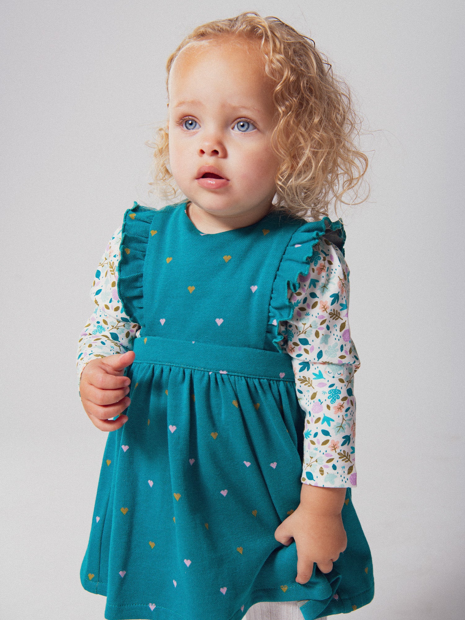 Robe bleu paon pour bébé fille - Image 5
