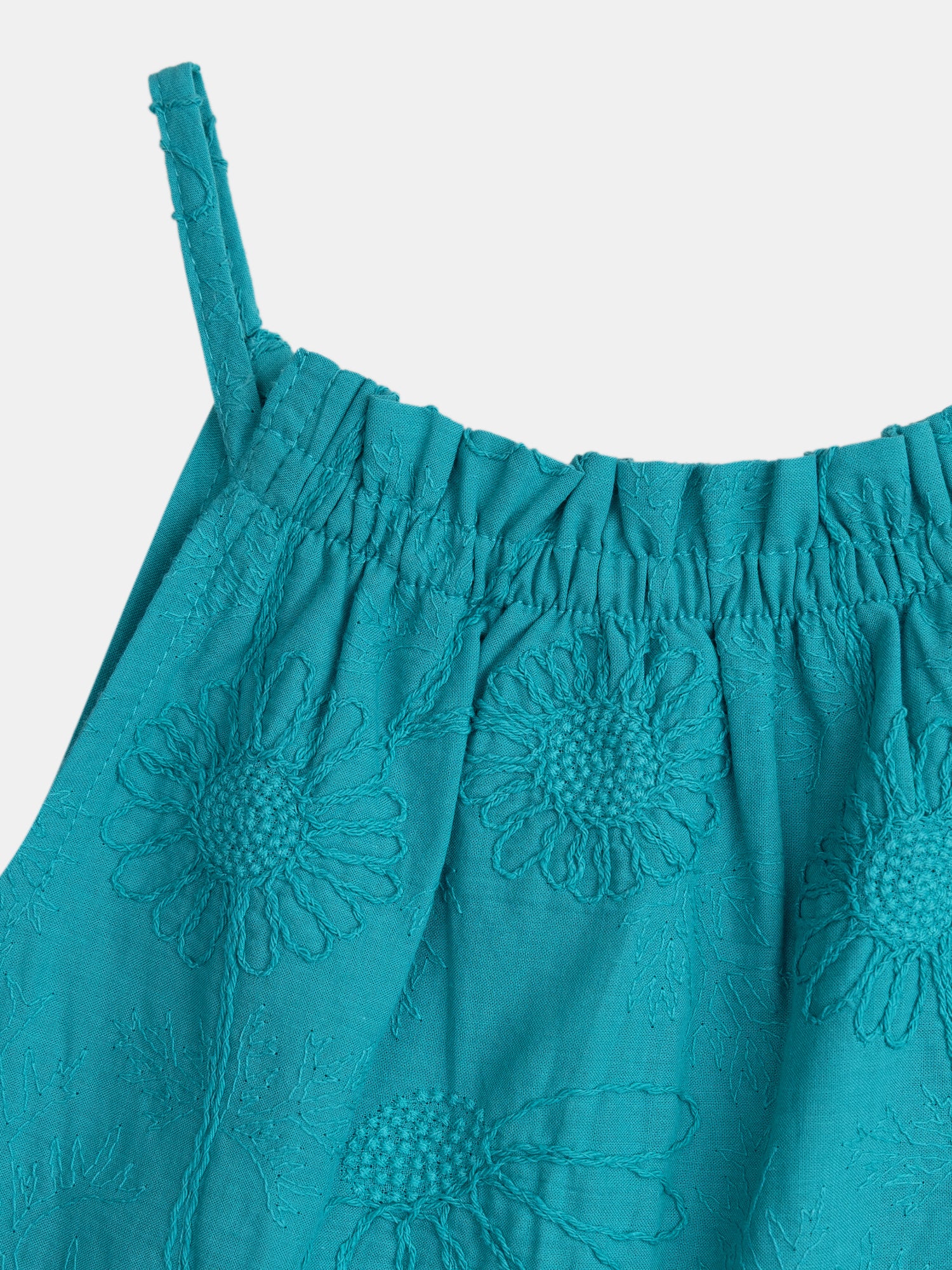 Robe bleue entièrement brodée pour fille - Image 5