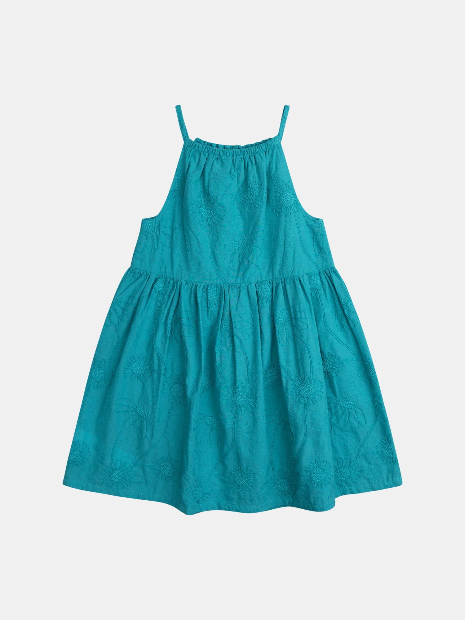 Robe bleue entièrement brodée pour fille - Image 6