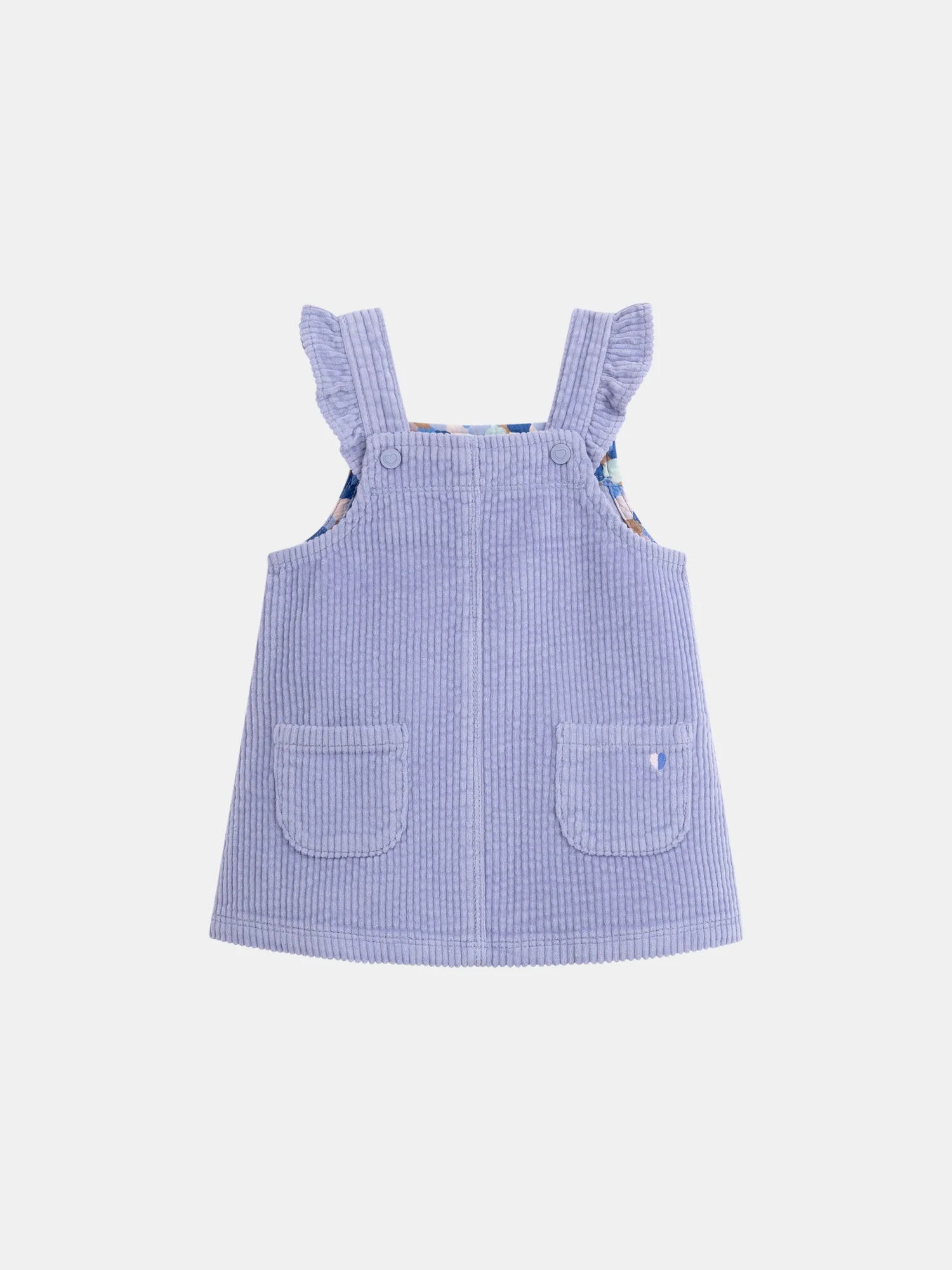 Robe chasuble en velours bleu pour bébé fille