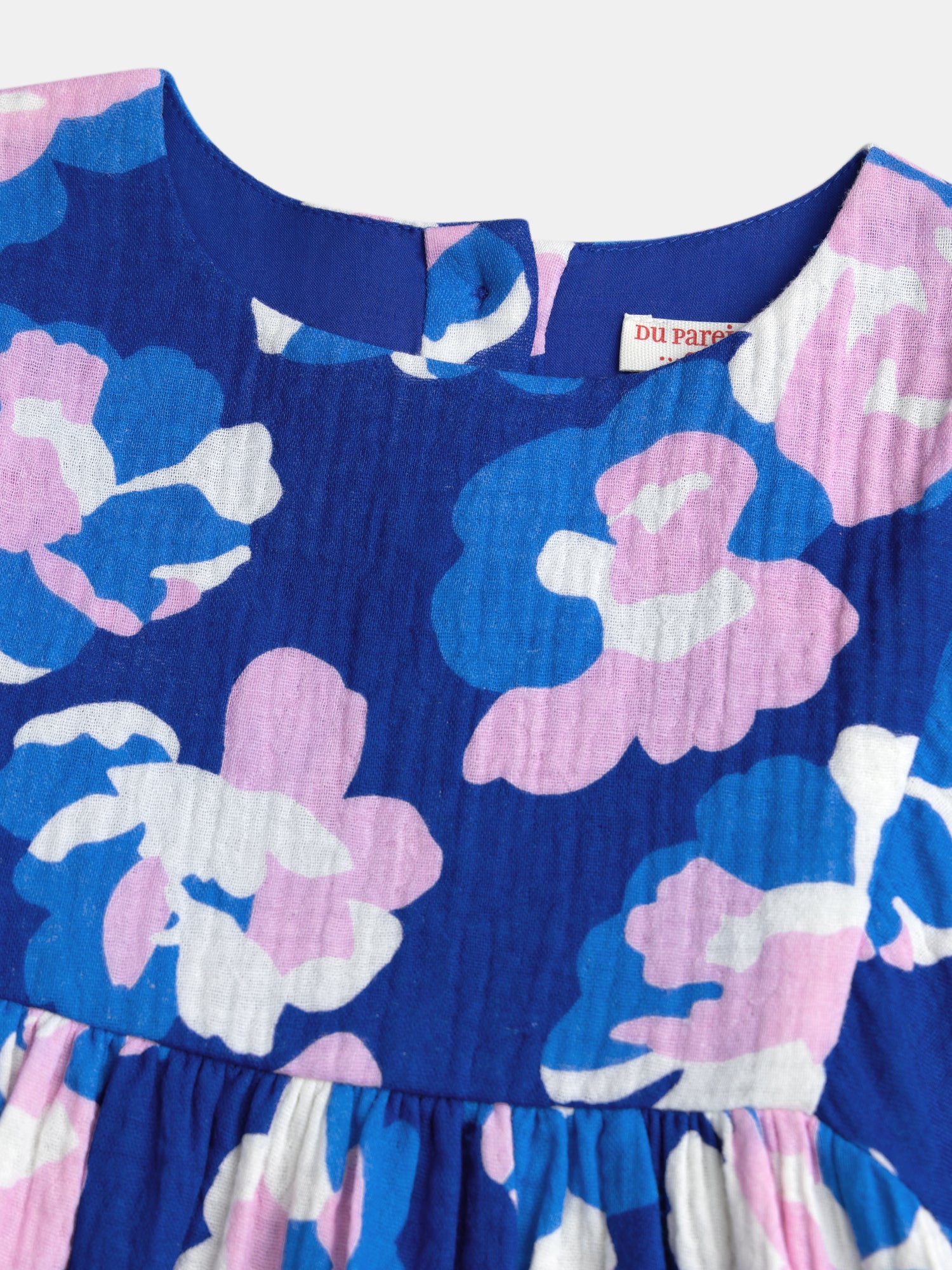 Robe bleue imprimé floral pour fille - Image 5