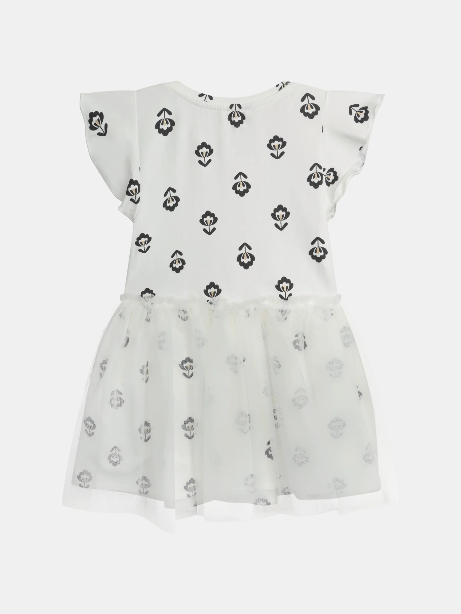 Robe écru bi-matière pour fille - Image 7