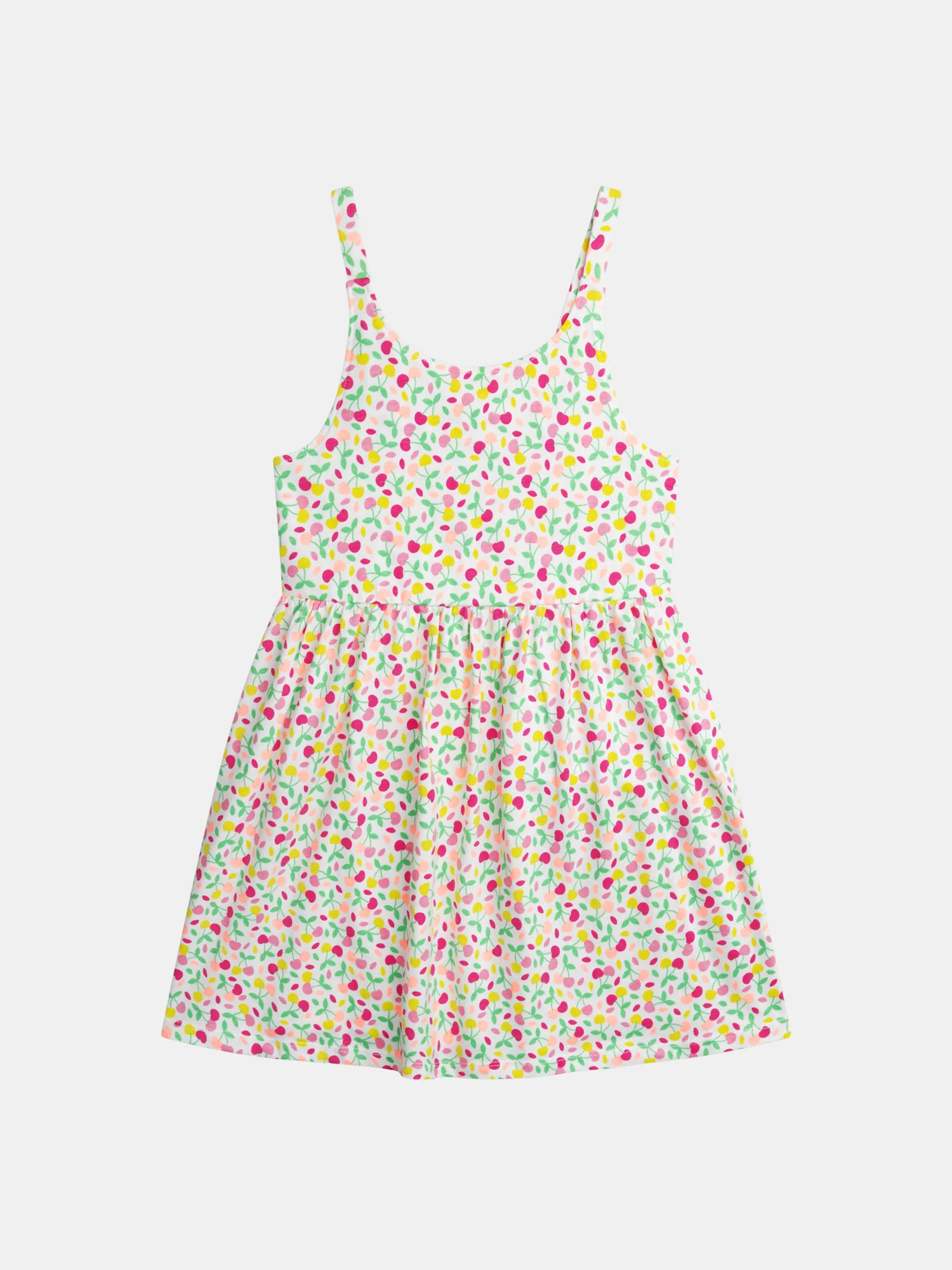 Robe à bretelles imprimé cerises colorées pour fille