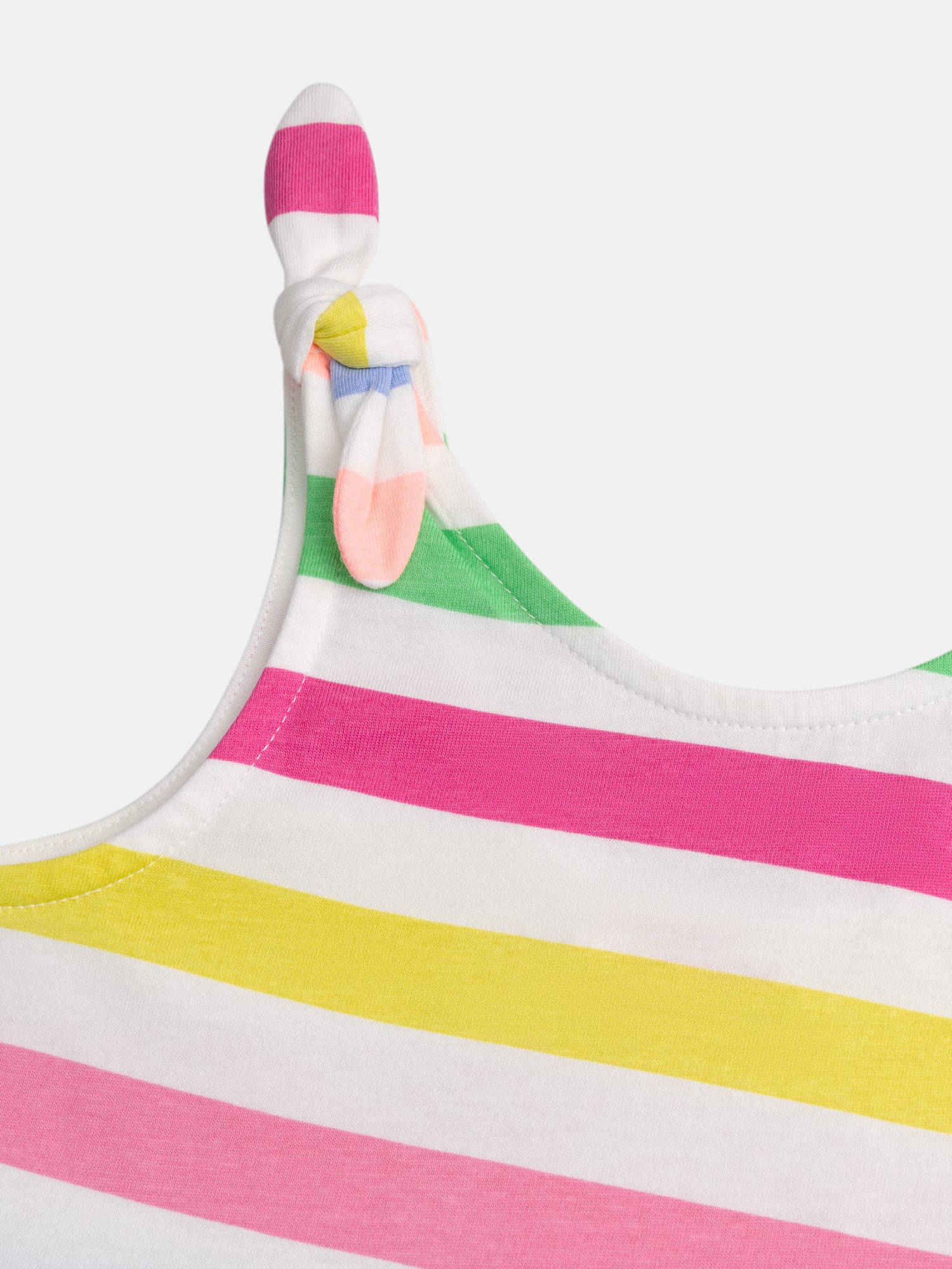 Robe à bretelles imprimé rayures multicolores pour fille - Image 5