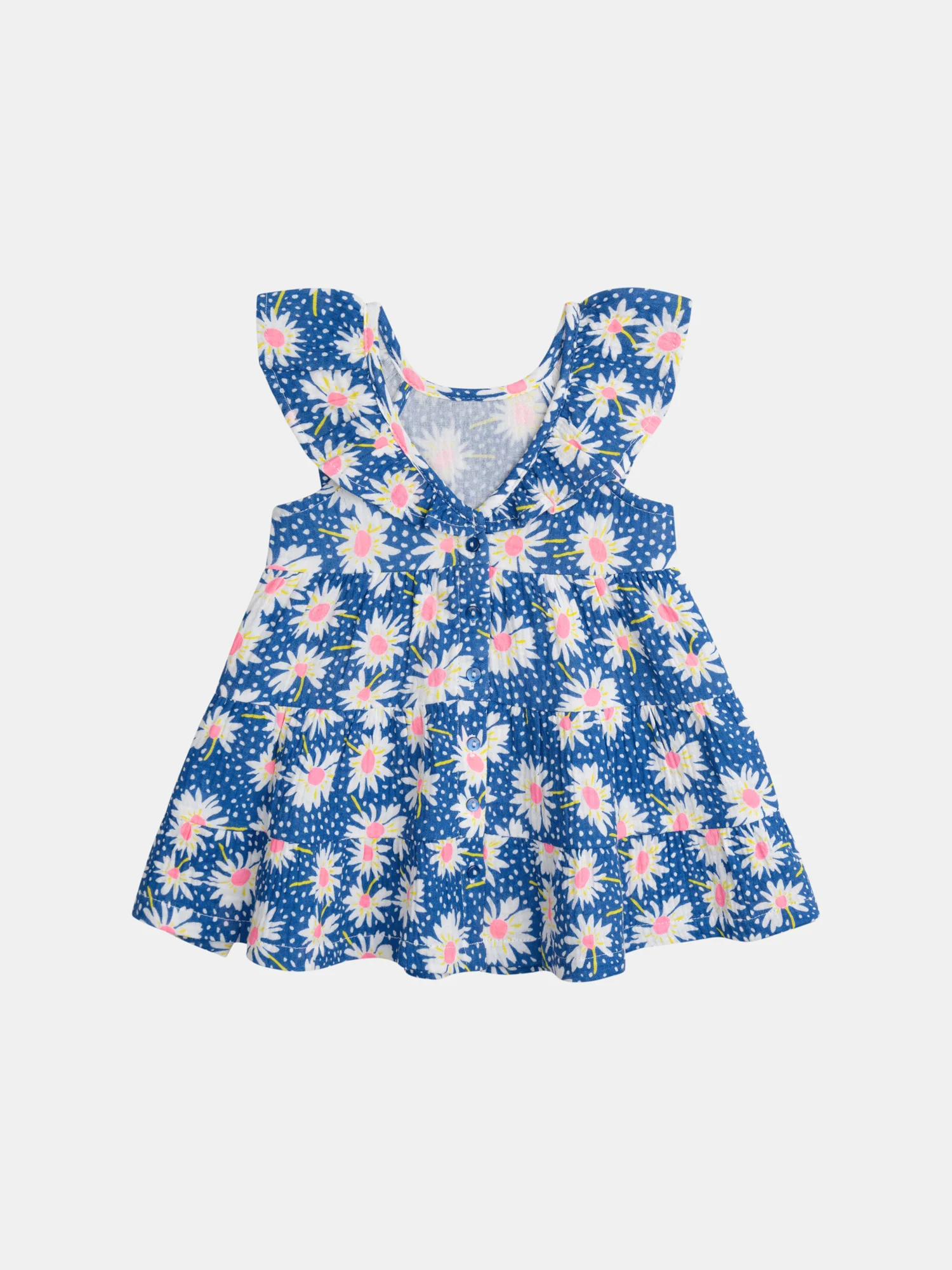 Robe à imprimé fleuri Bleu cobalt pour bébé fille - Image 3