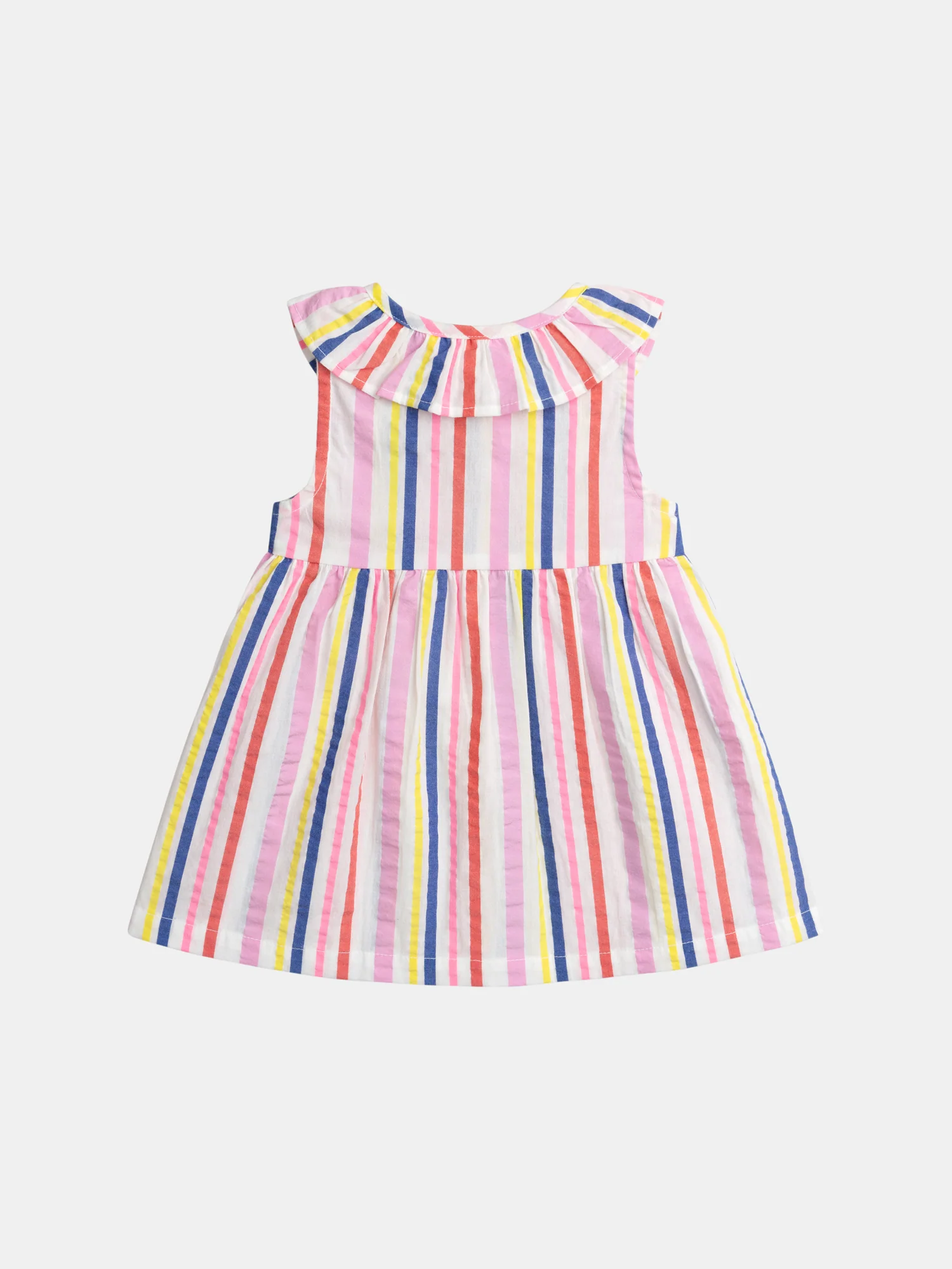 Robe à rayures multicolores et col volanté pour bébé fille - Image 7
