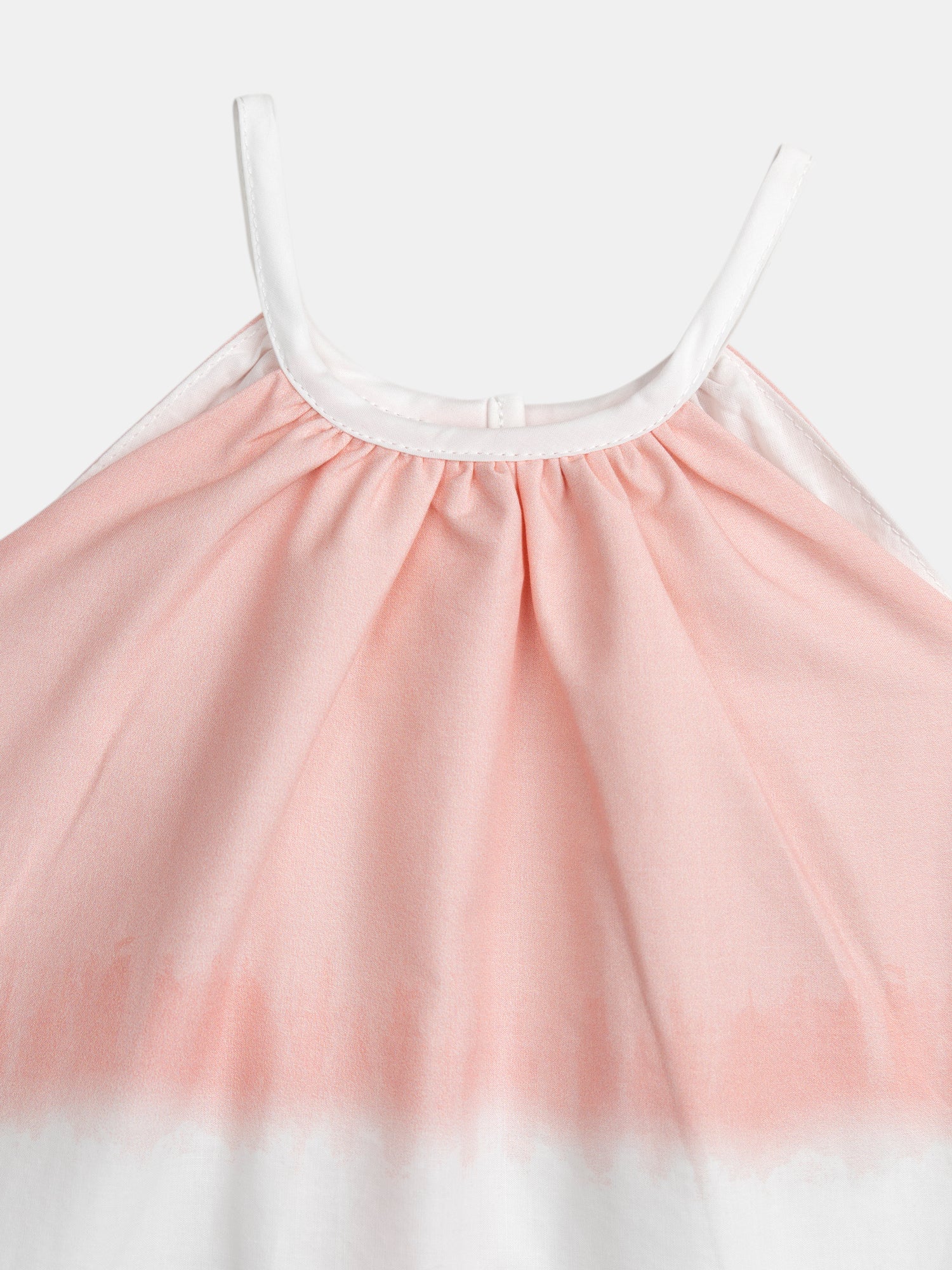 Robe trapèze à col montant dégradé corail pour bébé fille - Image 3