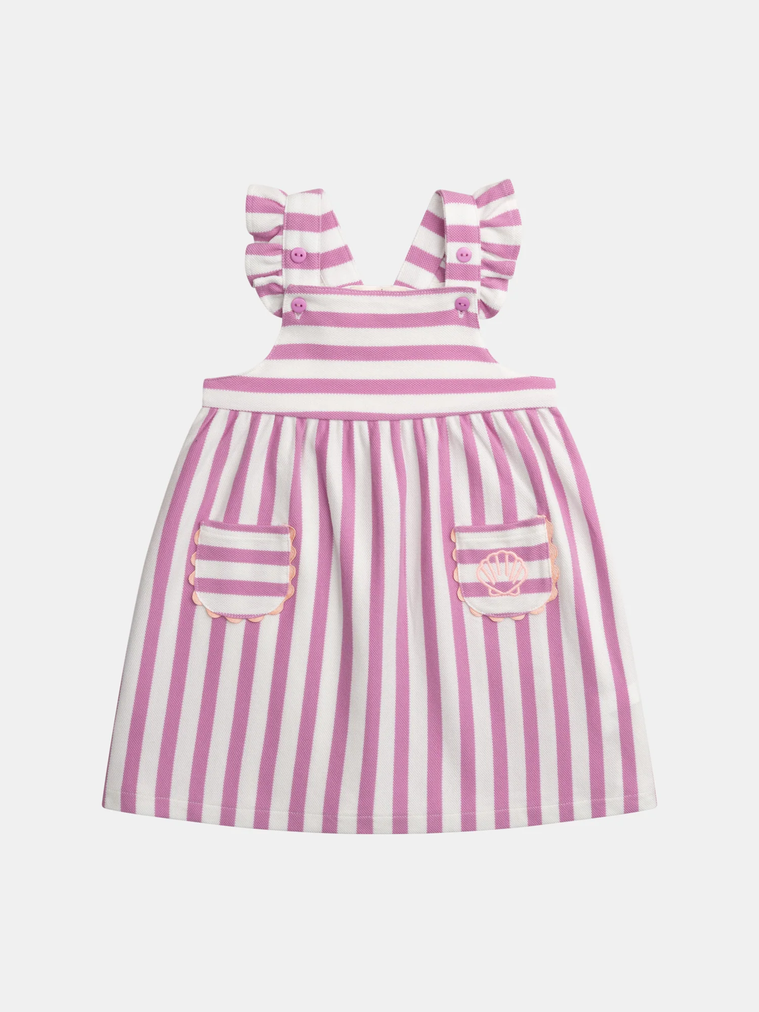 Robe rose trémière à rayures pour bébé fille