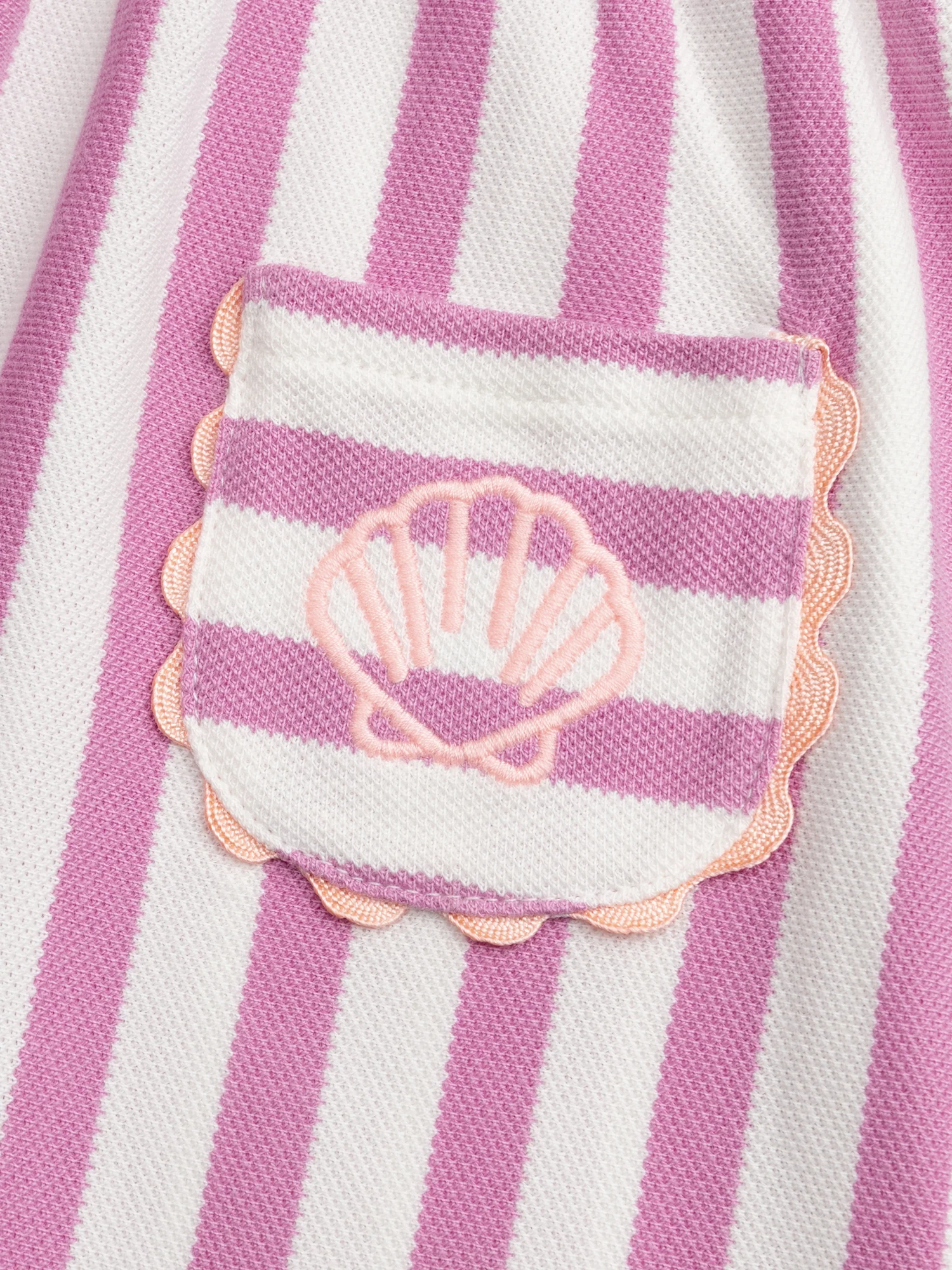 Robe rose trémière à rayures pour bébé fille - Image 2