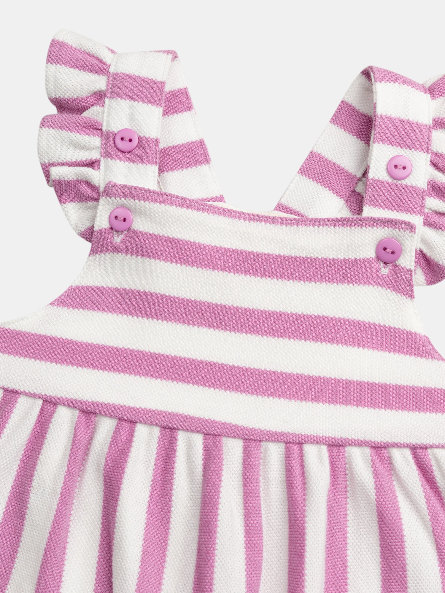 Robe rose trémière à rayures pour bébé fille - Image 3