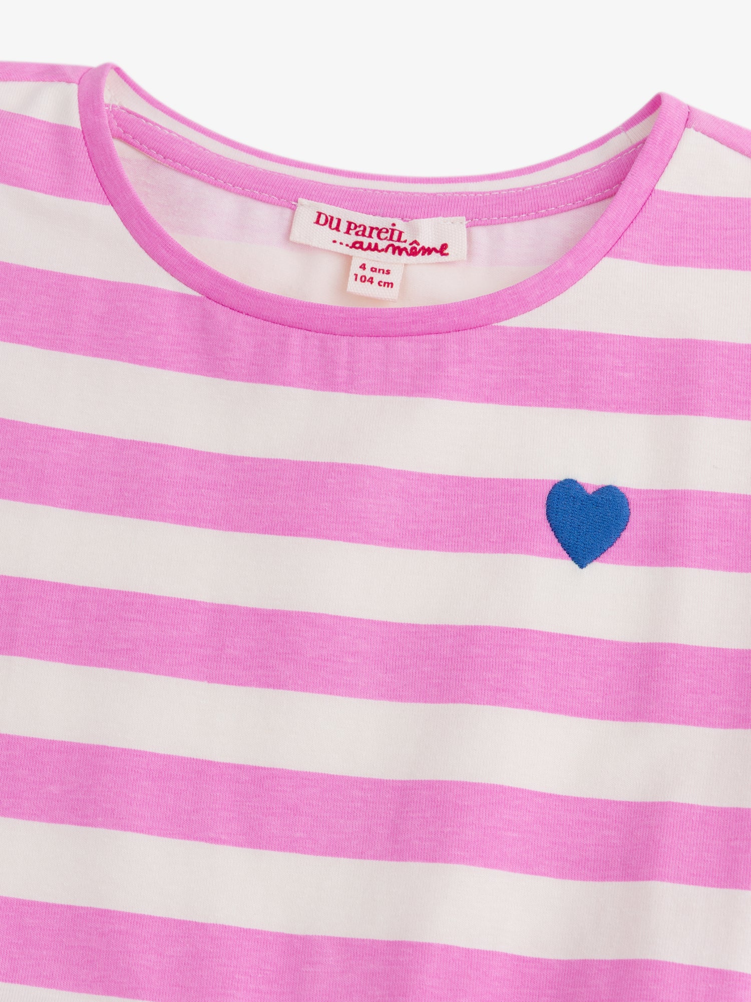 Robe écrue à rayures roses pour fille - Image 5