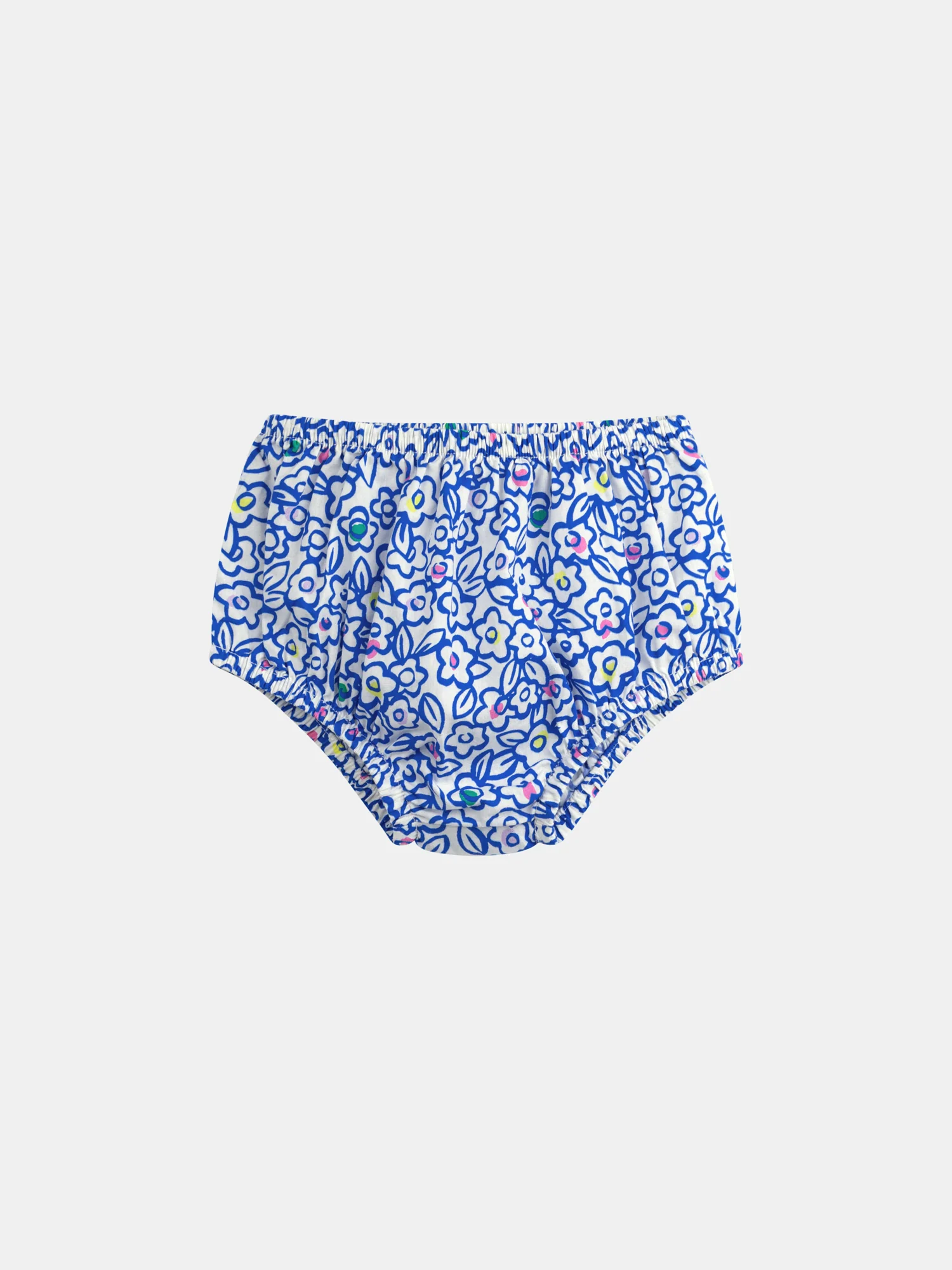 Robe à fleurs bleu et sa culotte assortie pour bébé fille - Image 5