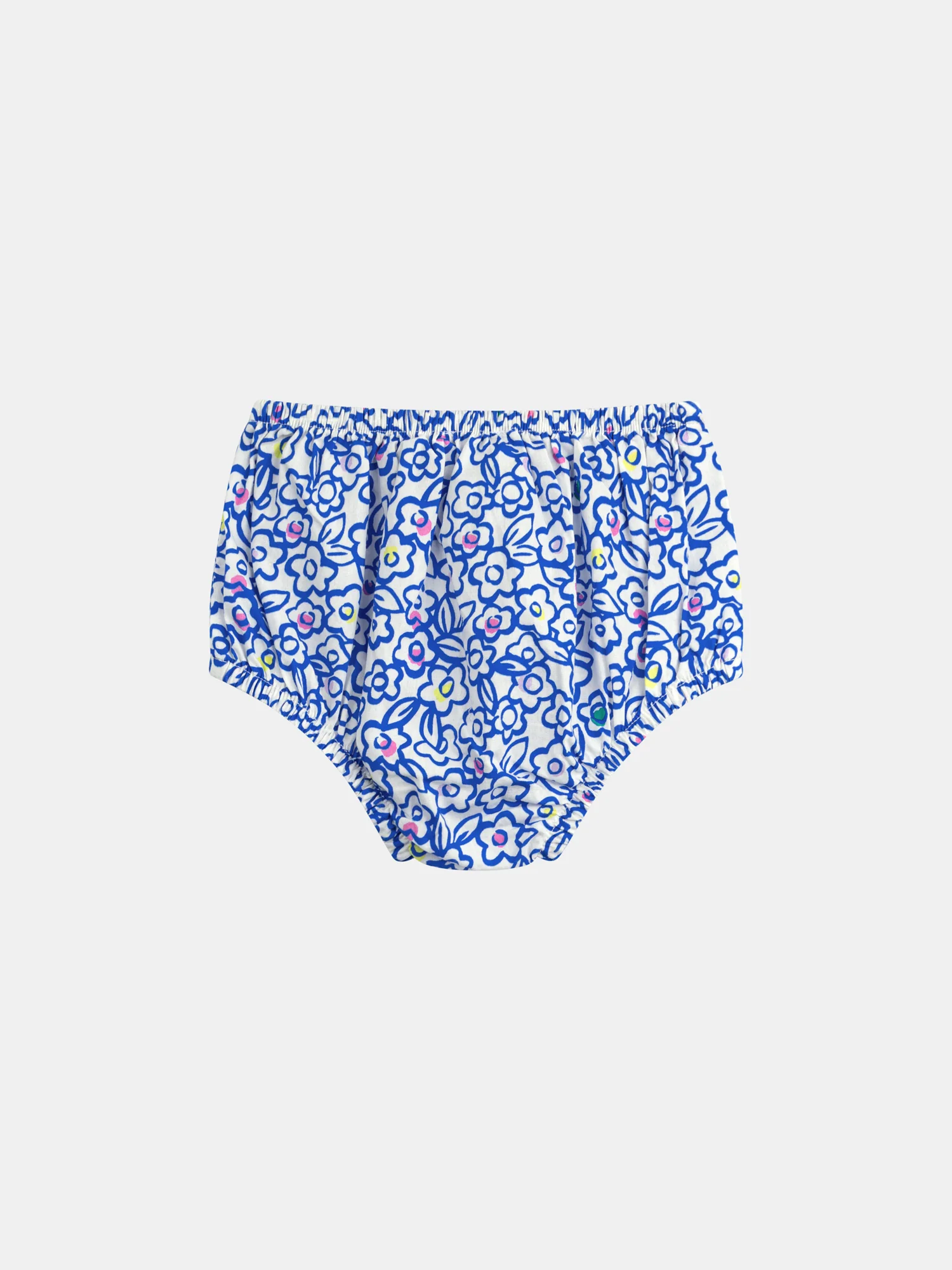 Robe à fleurs bleu et sa culotte assortie pour bébé fille - Image 7