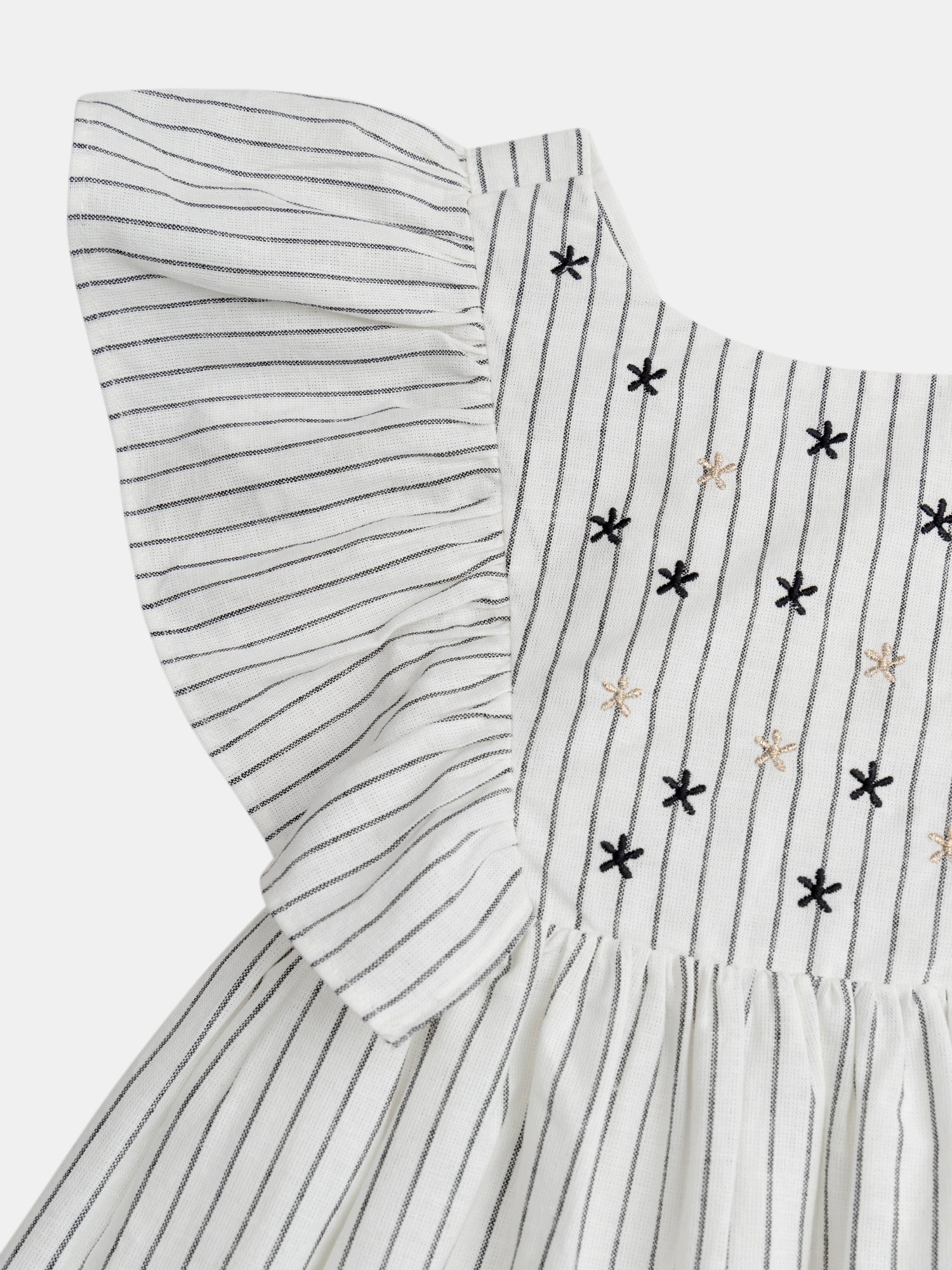 Robe écrue à broderies fleurs pour fille - Image 5