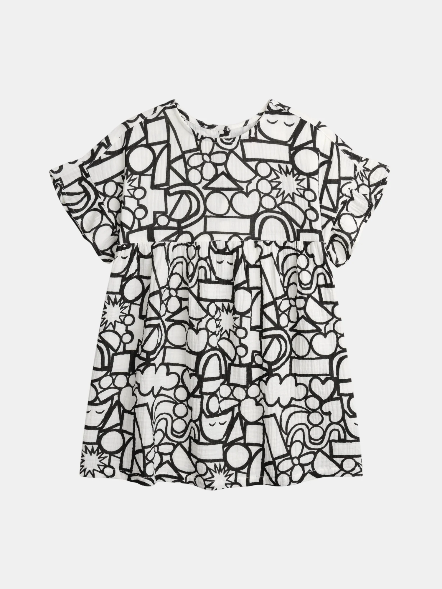 Robe écrue à imprimé graphique pour fille