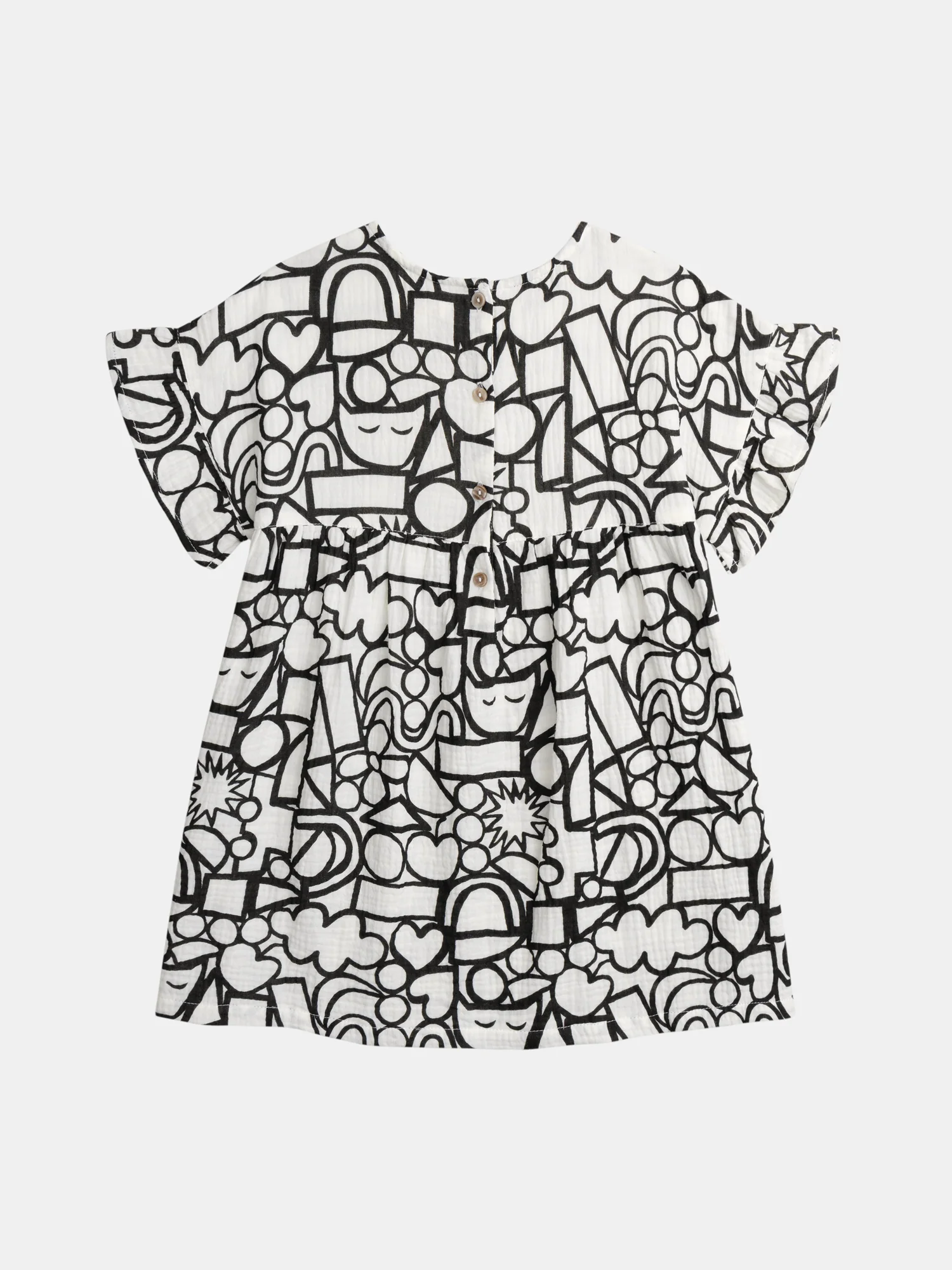 Robe écrue à imprimé graphique pour fille - Image 7