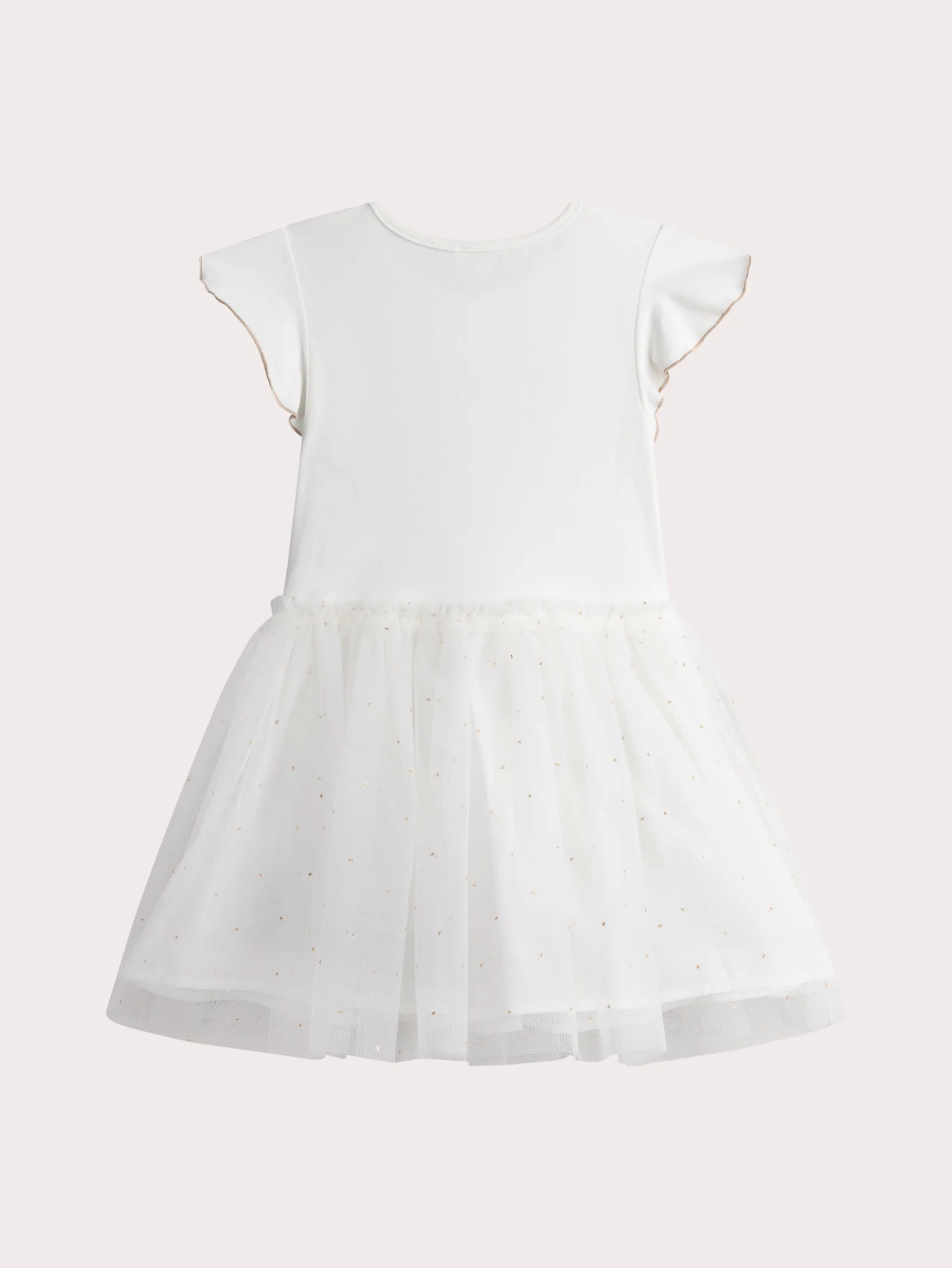 Robe écrue bi-matieres animation cœur en fleurs - Image 4