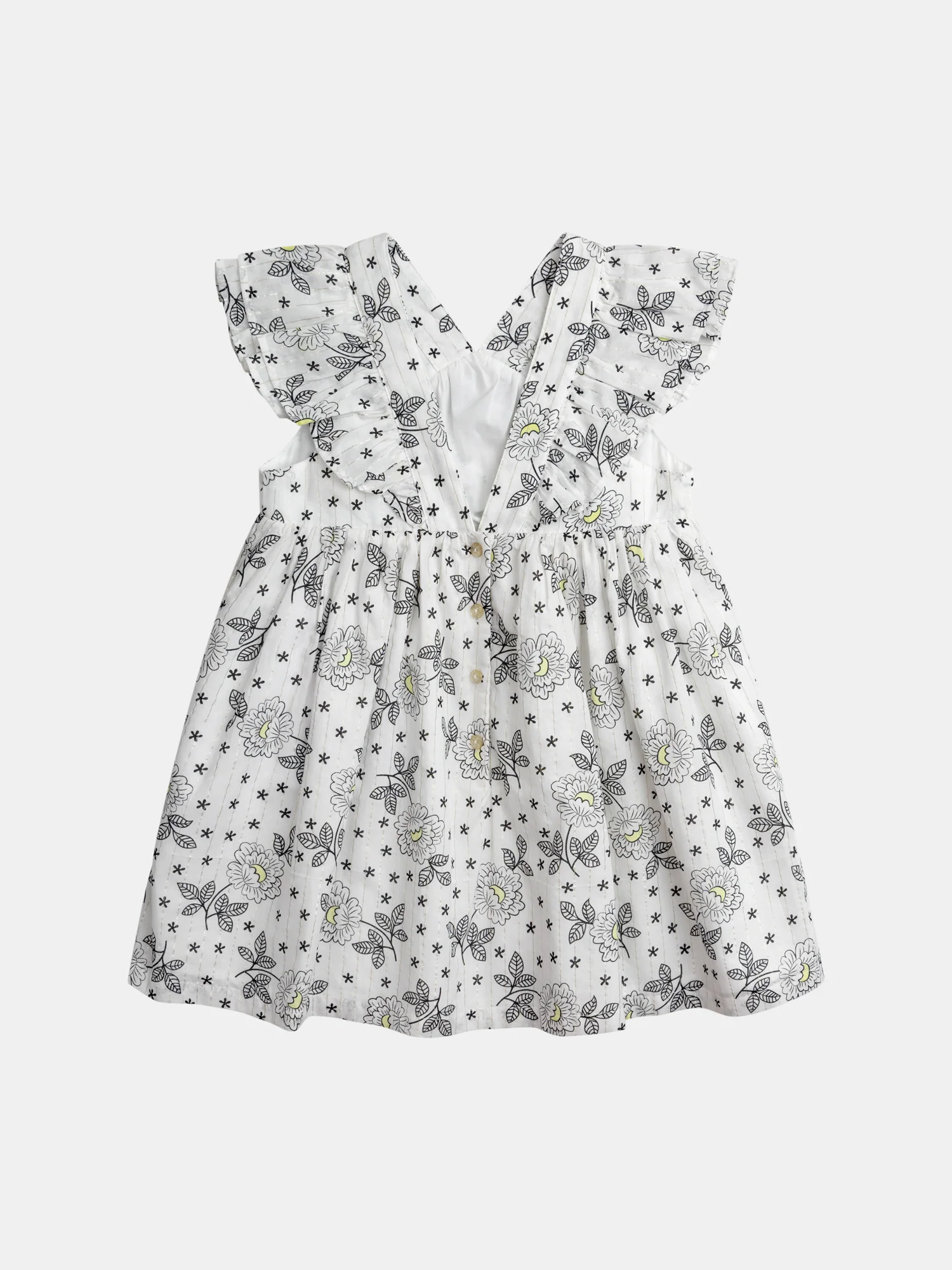 Robe écrue imprimé floral pour fille - Image 4