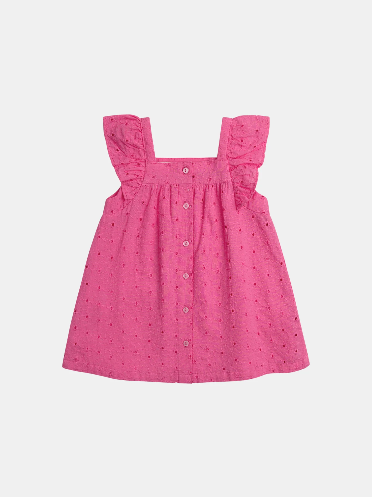 Robe en broderie anglaise rose passion pour bébé fille - Image 3