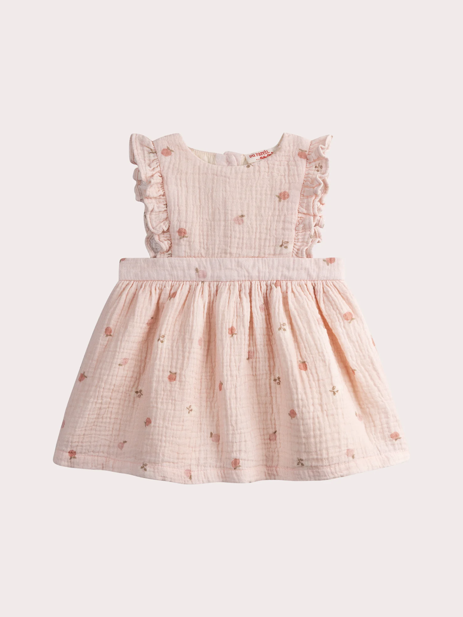 Robe en gaze de coton rose pour bébé fille
