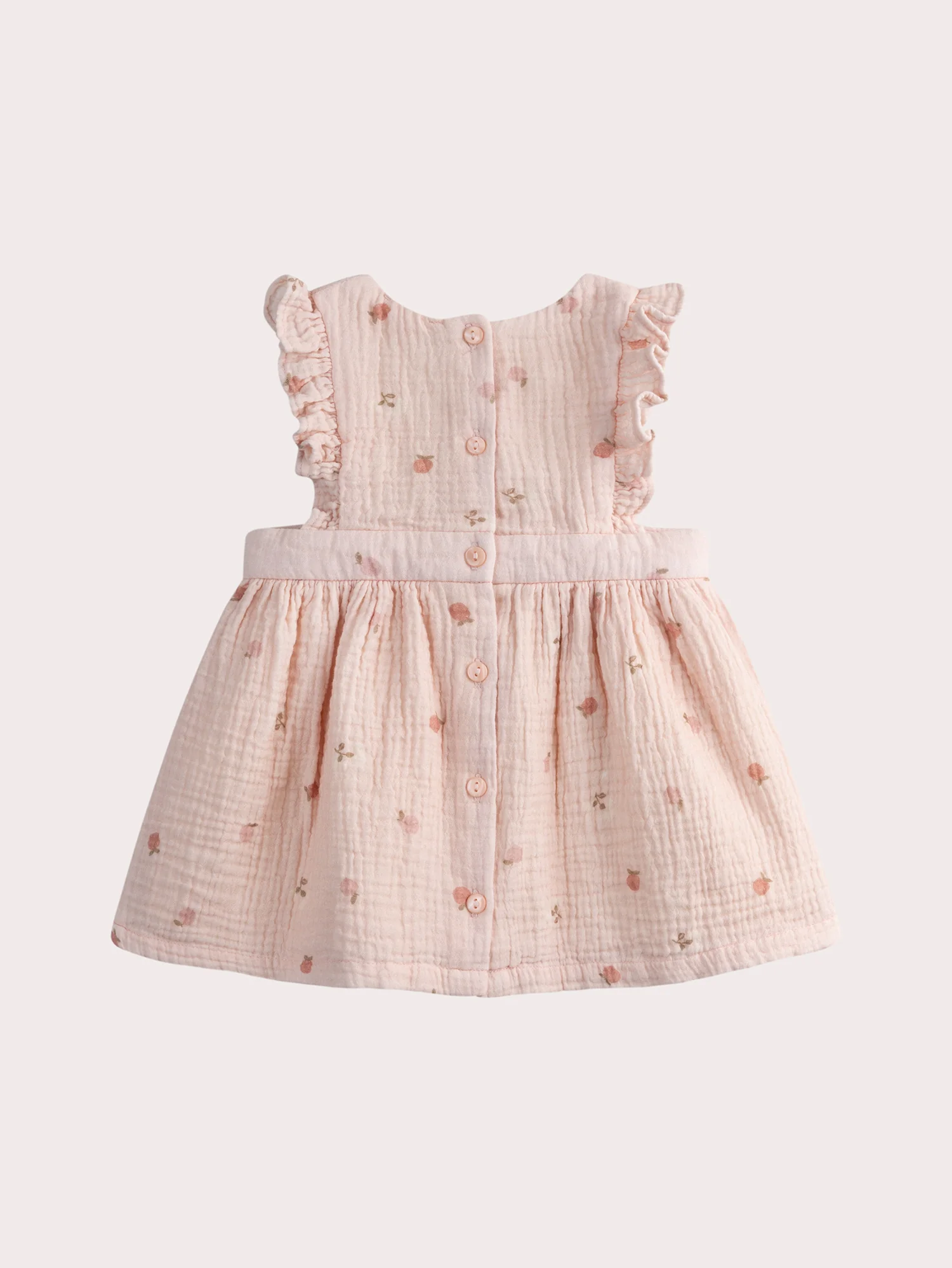 Robe en gaze de coton rose pour bébé fille - Image 3