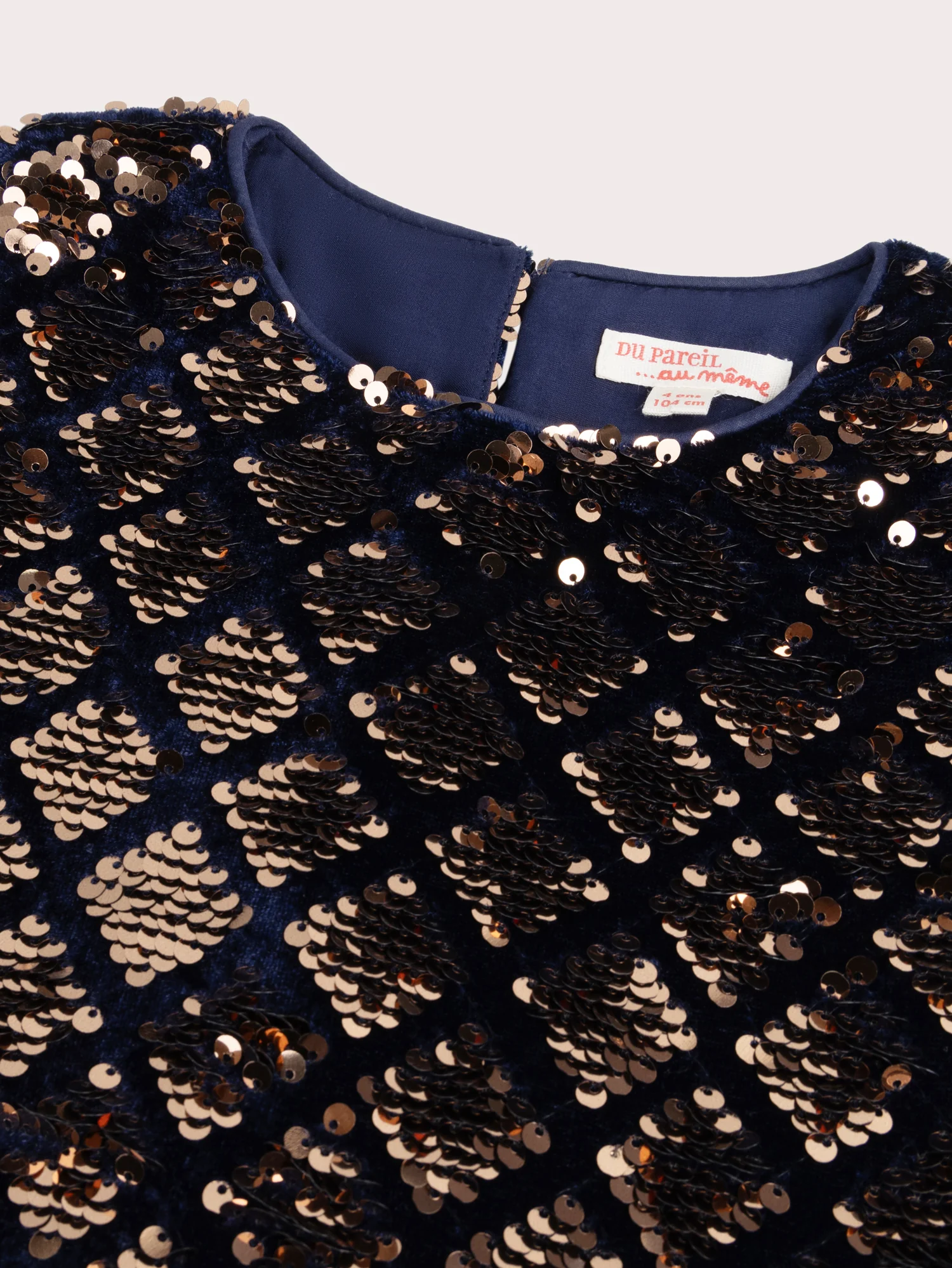 Robe en velours bleue à sequins réversibles pour fille - Image 2