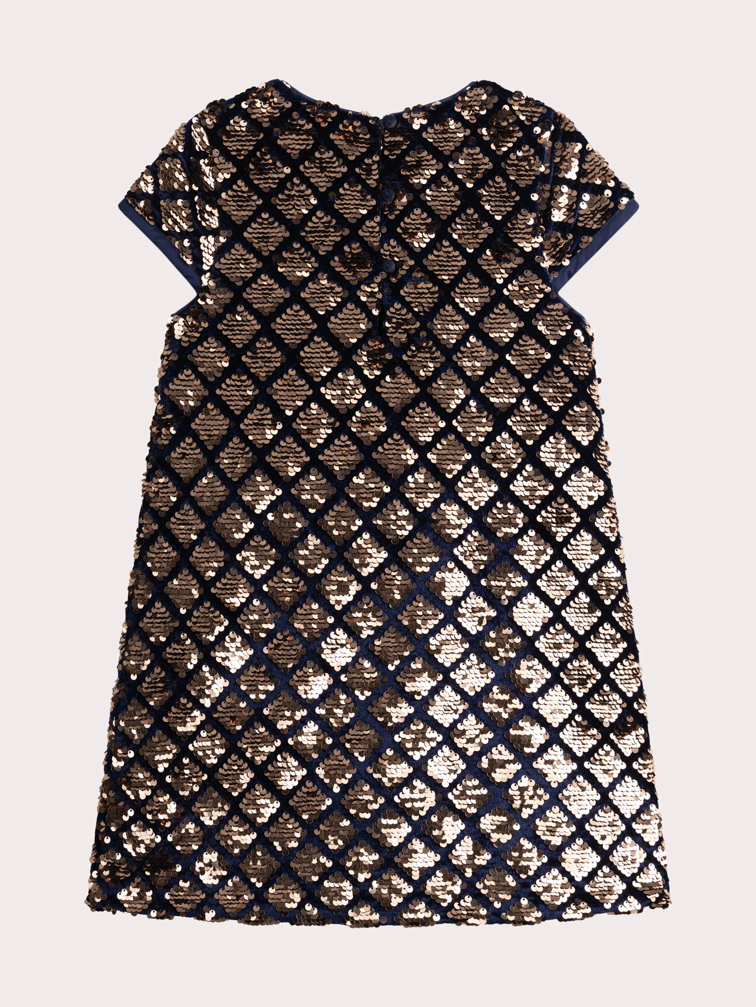 Robe en velours bleue à sequins réversibles pour fille - Image 3
