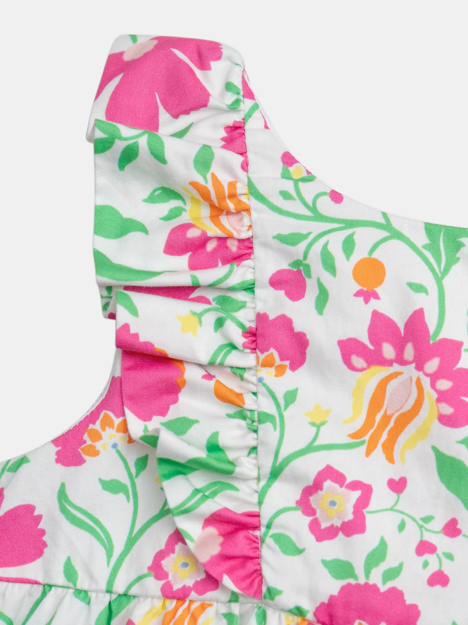 Robe fleurie volanté et bloomer assorti pour bébé fille - Image 6