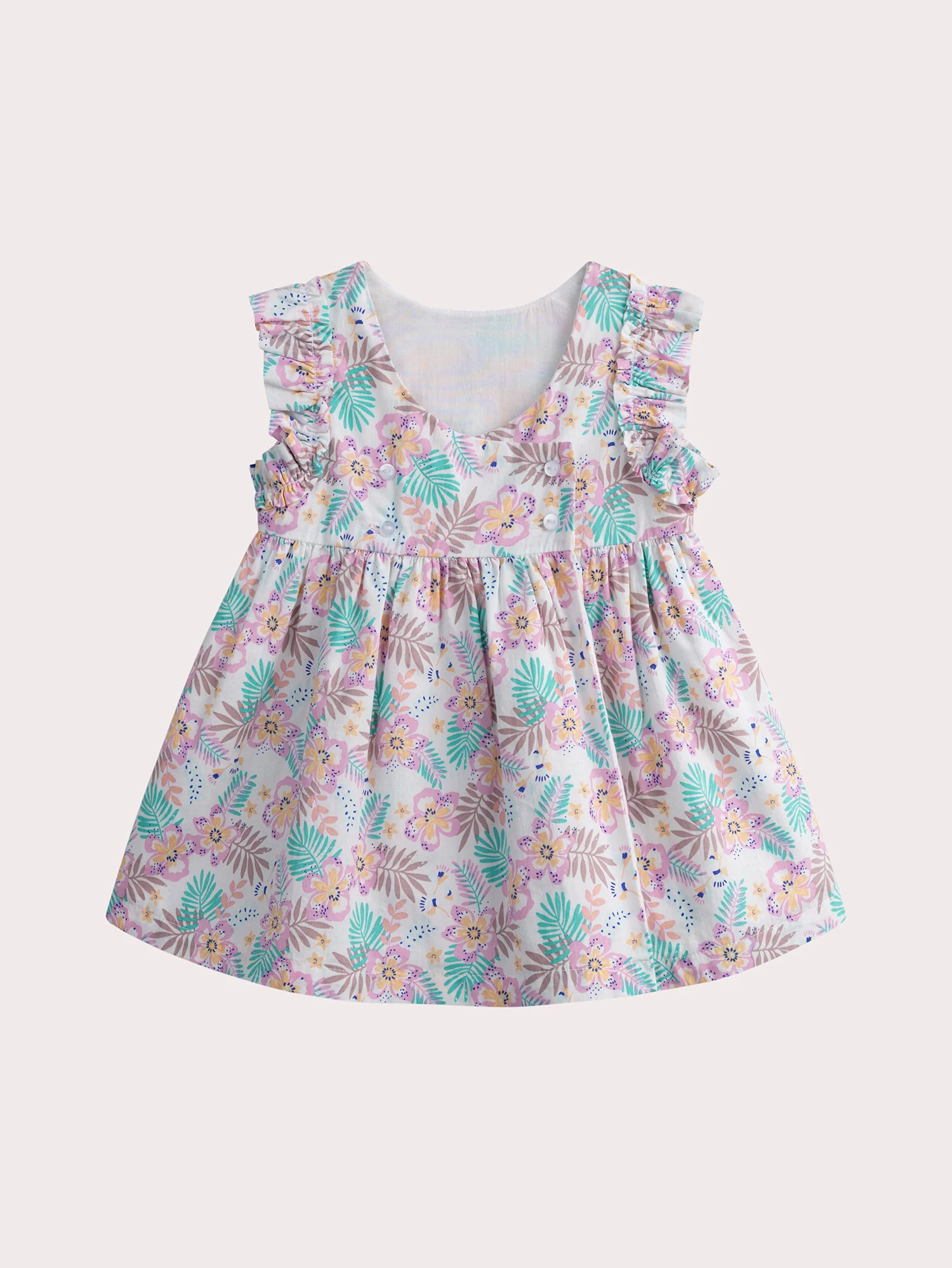 Robe fleurs exotique pour bébé fille - Image 3