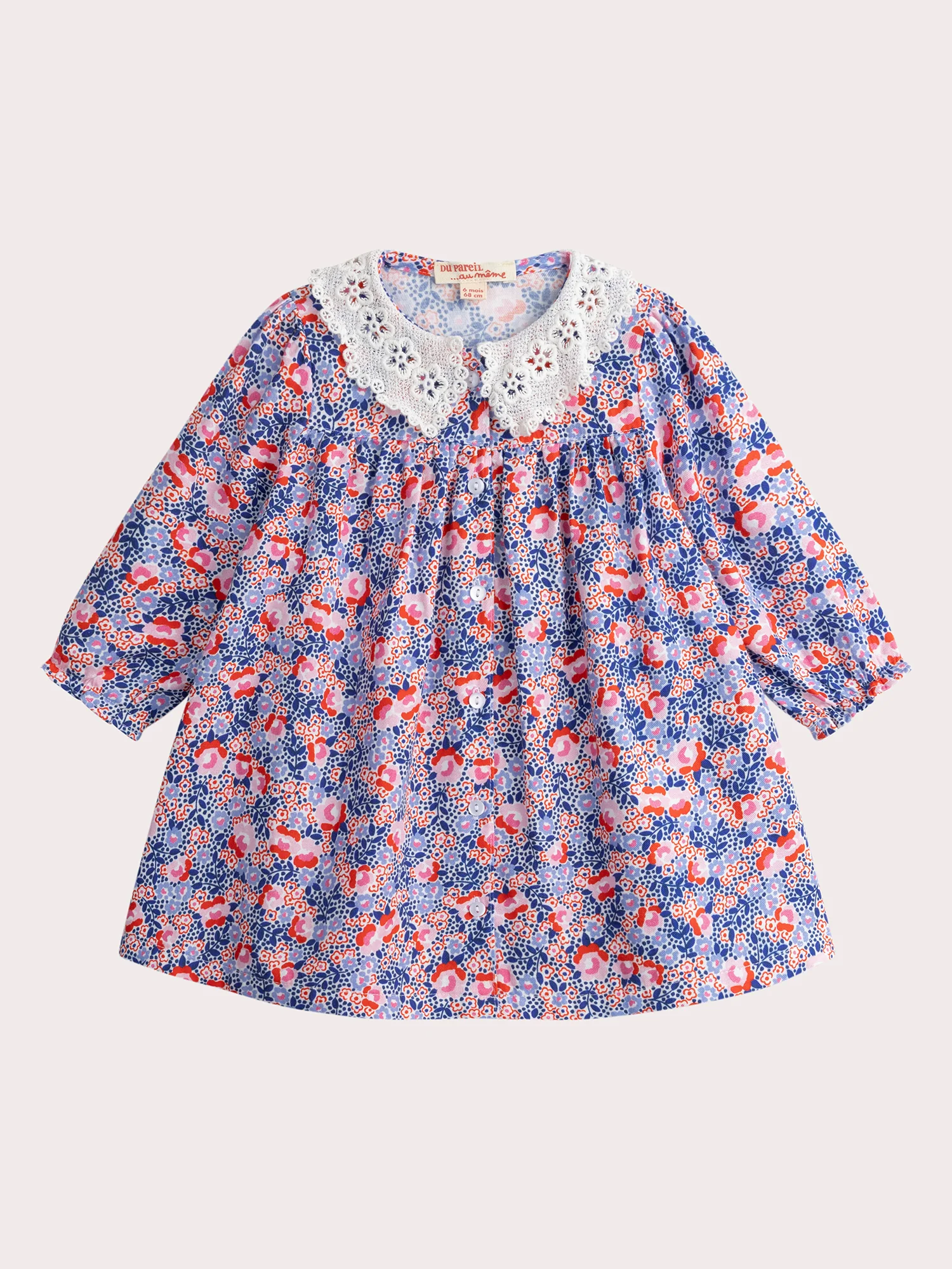 Robe imprimée écru pour bébé fille