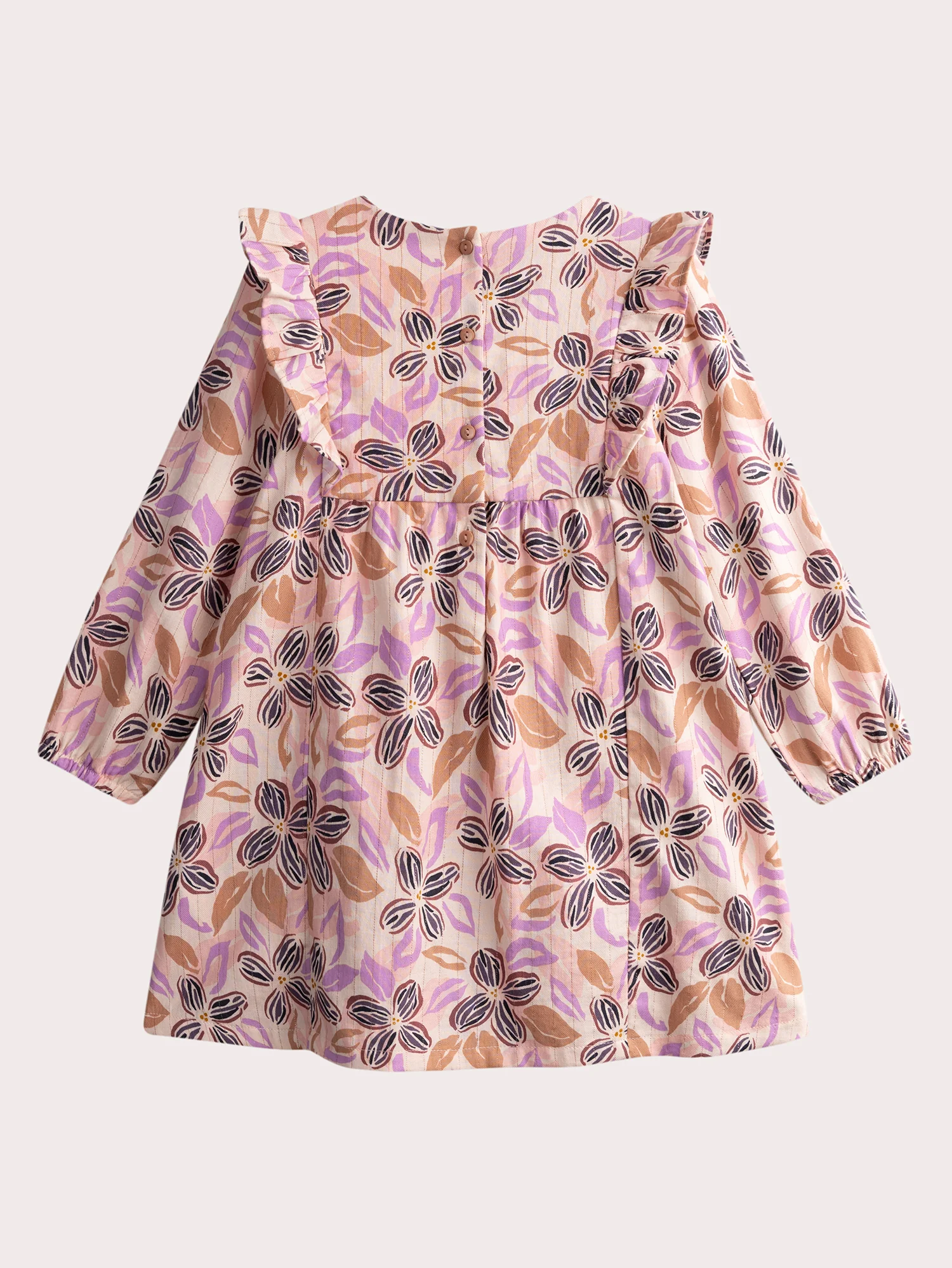 Robe imprimée en toile avec détails volants - Image 4