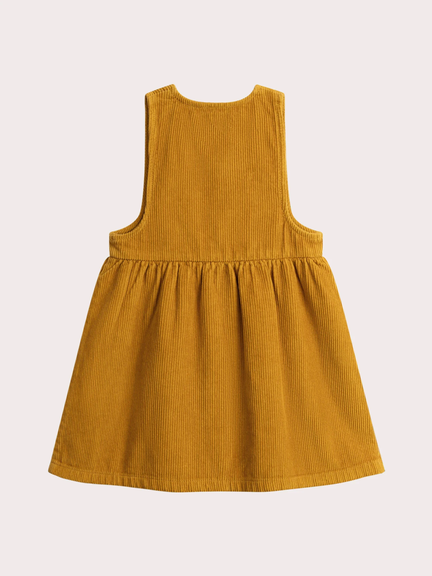 Robe moutarde sans manches velours côtelé pour fille - Image 4