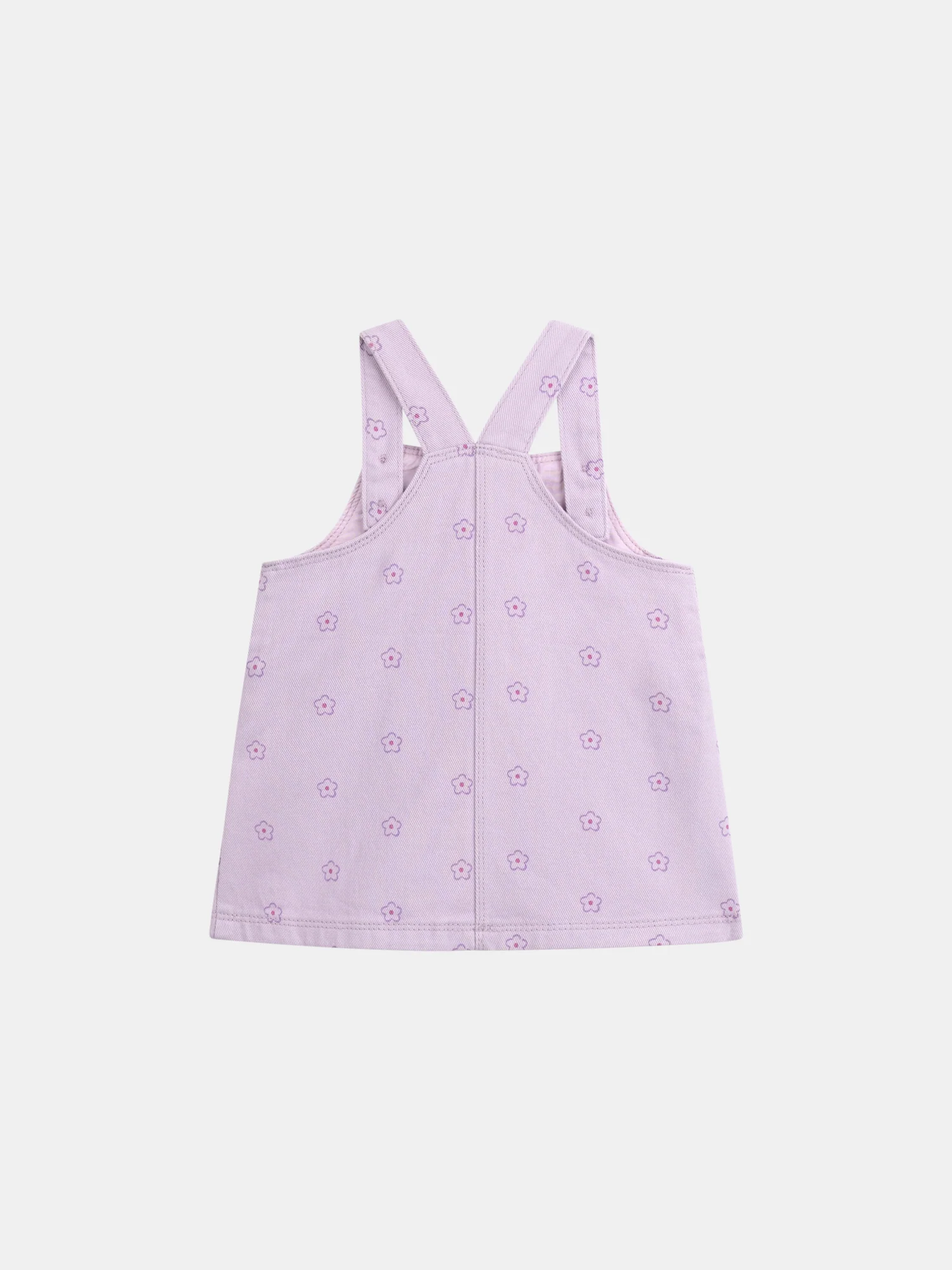 Robe salopette rose parme à imprimé floral pour bébé fille - Image 4