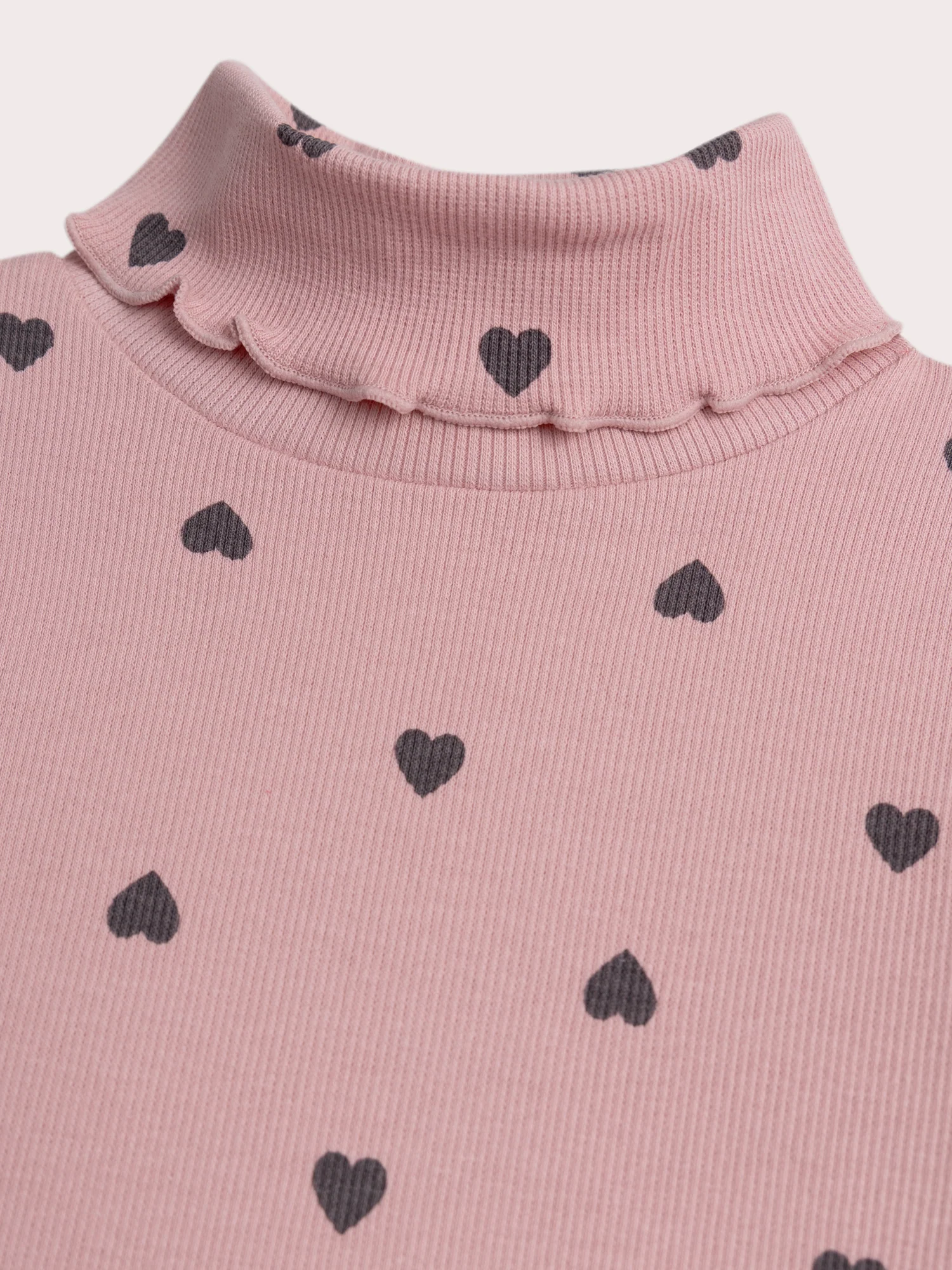 Robe rose bi-matière imprimé cœurs - Image 3