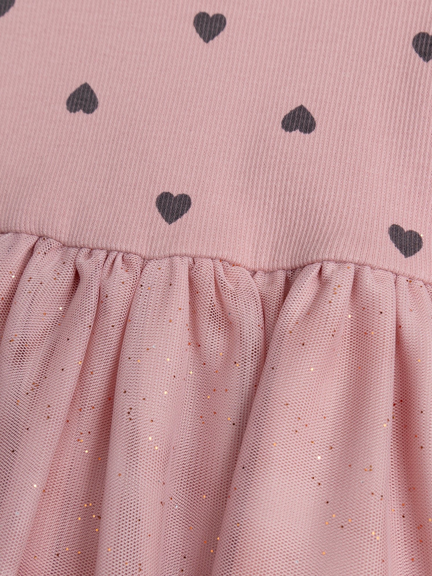 Robe rose bi-matière imprimé cœurs - Image 4