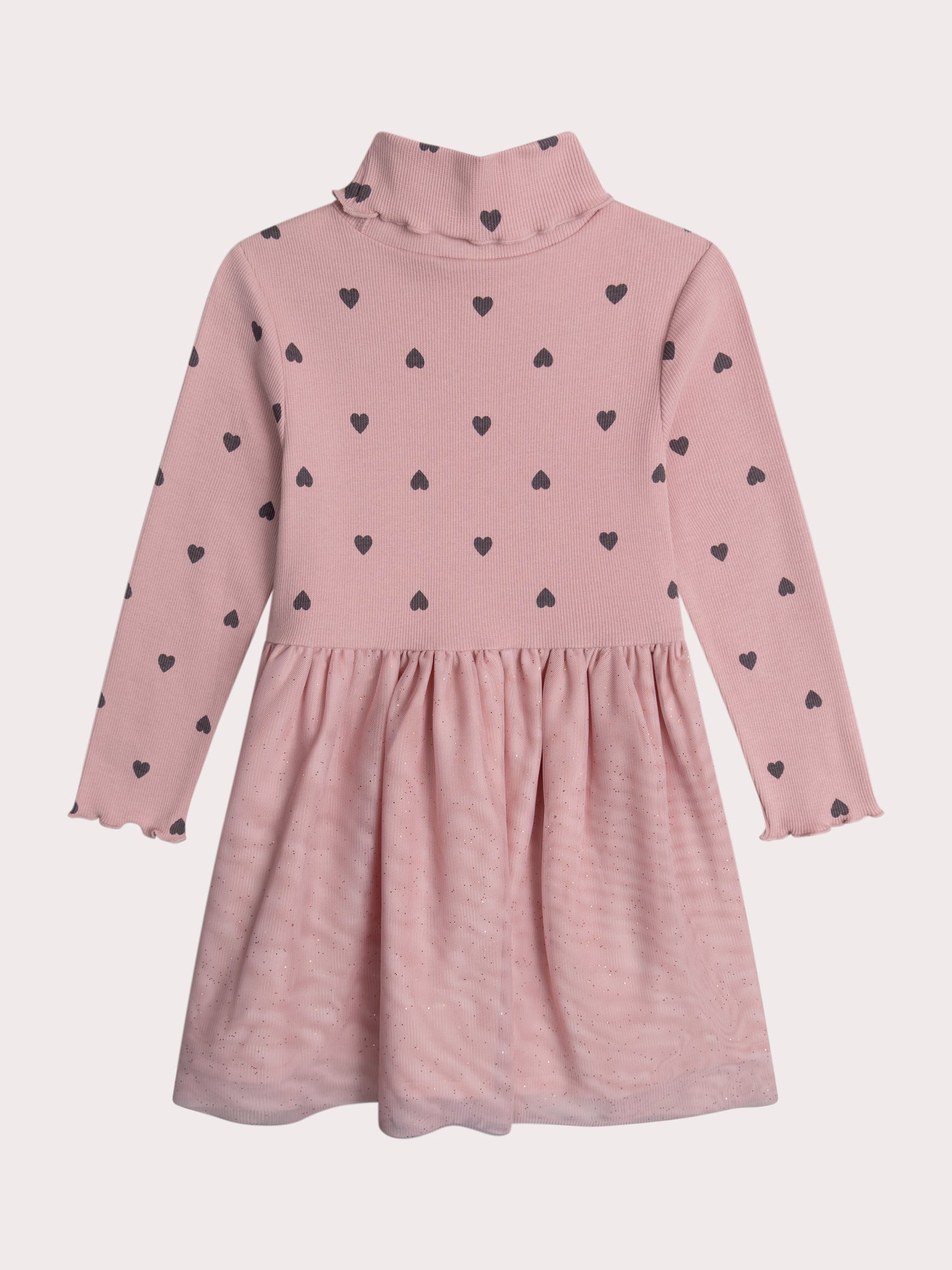 Robe rose bi-matière imprimé cœurs - Image 5