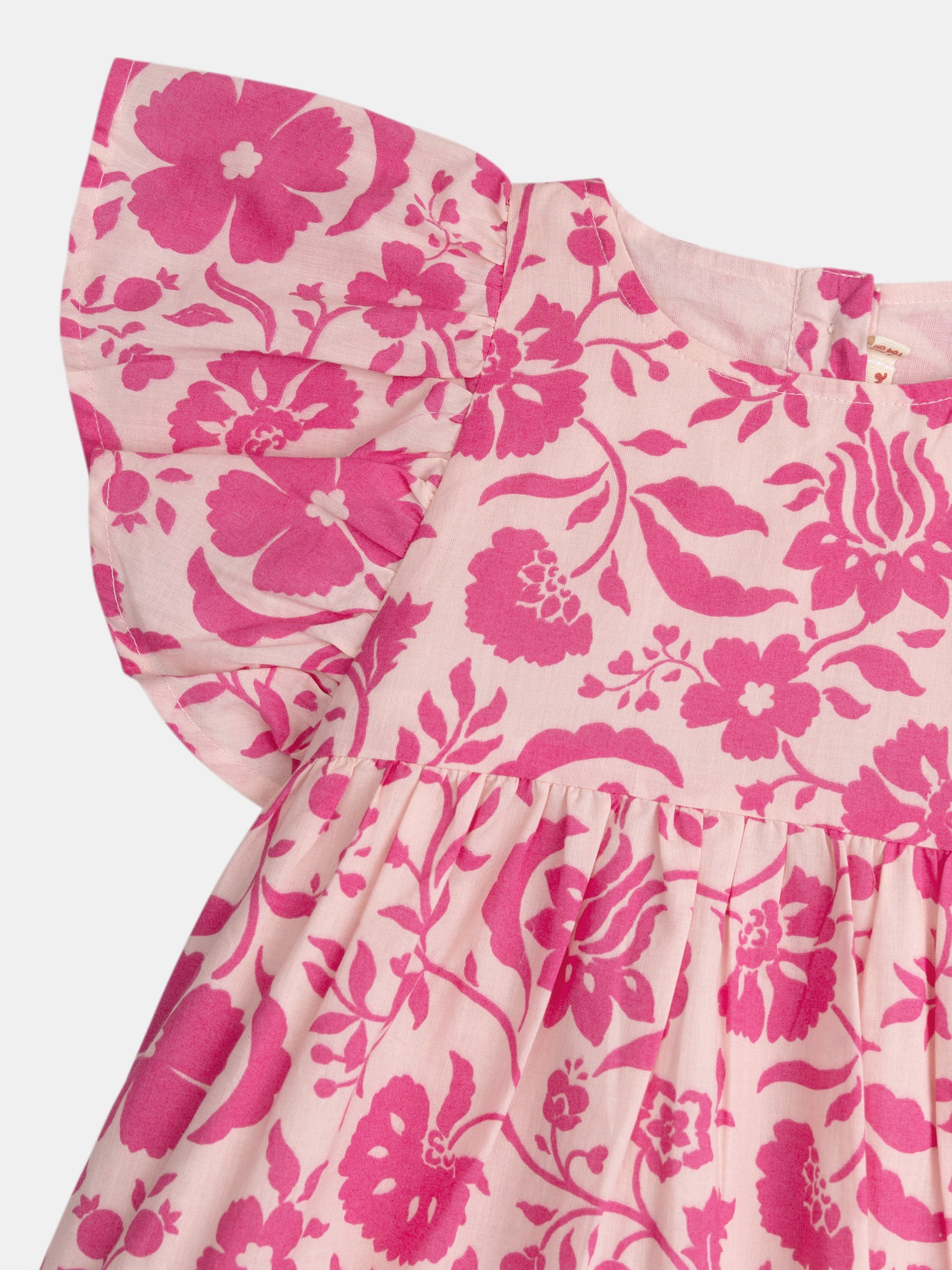 Robe rose à imprimé floral pour fille - Image 4