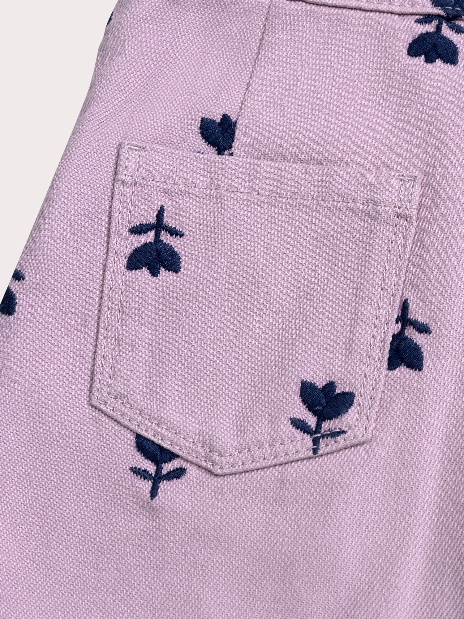 Robe salopette brodé violet fille - Image 3