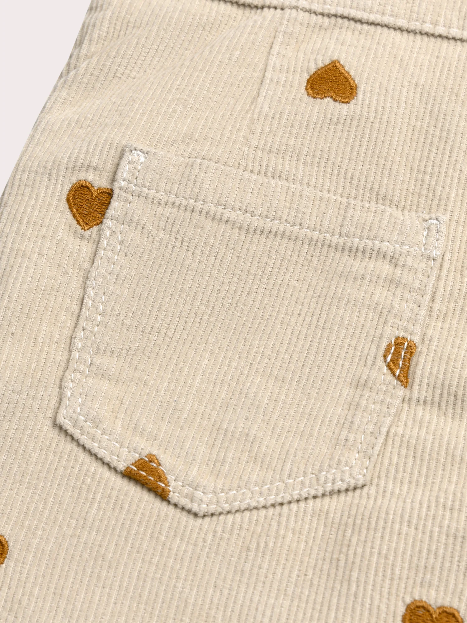 Robe salopette en velours milleraies imprimée cœur - Image 5