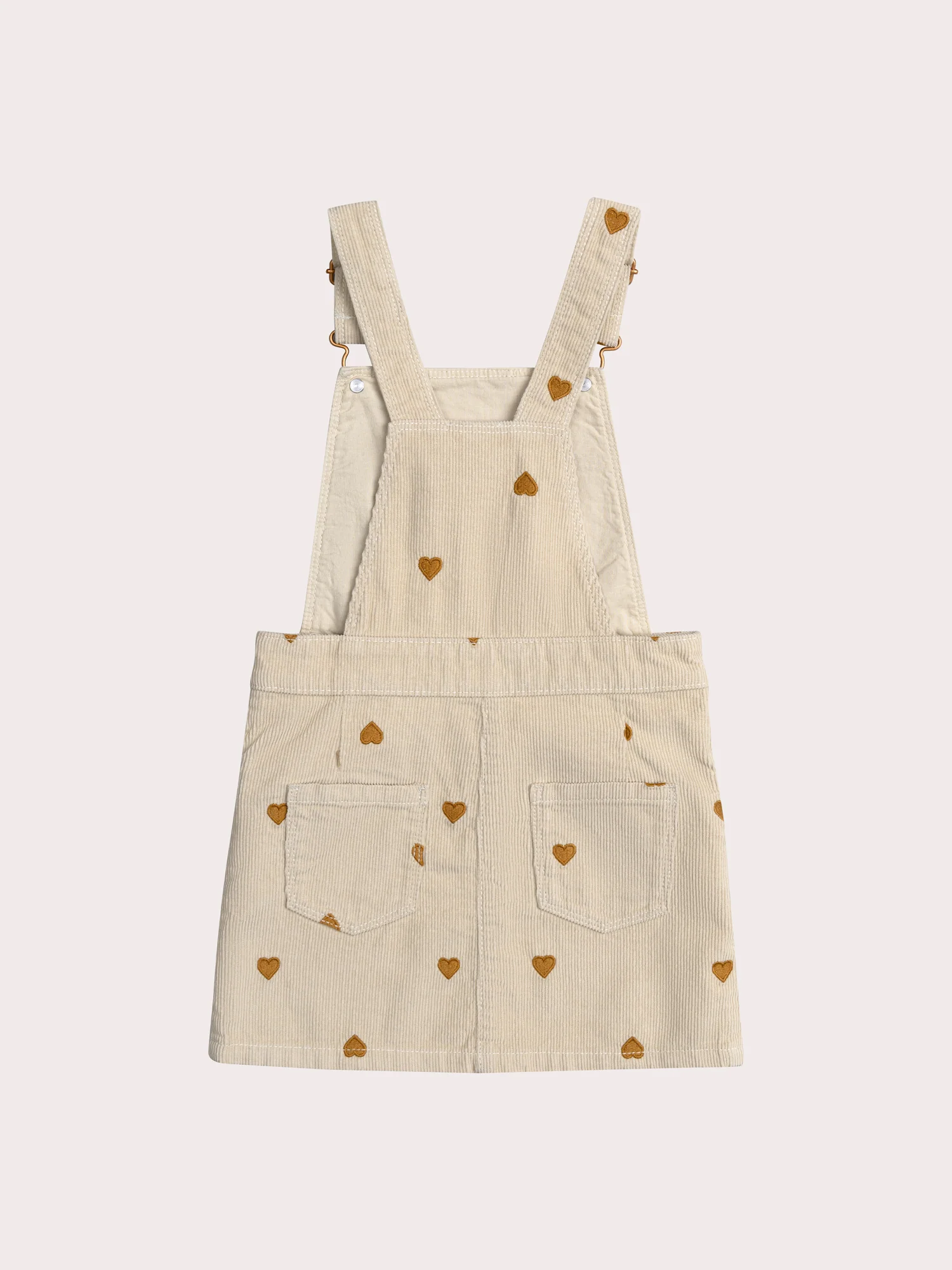 Robe salopette en velours milleraies imprimée cœur - Image 6