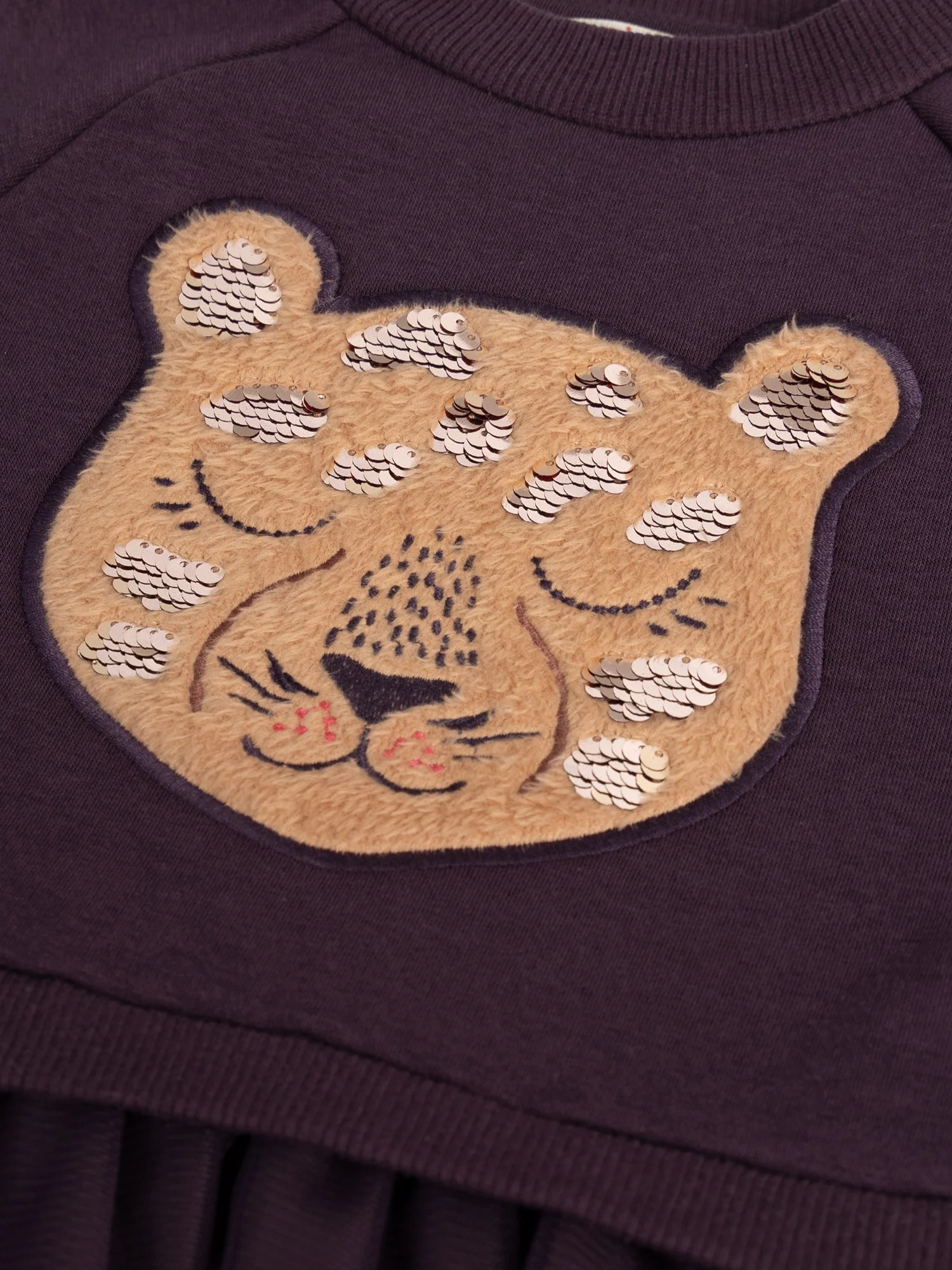 Robe sweat violette avec tulle pour fille - Image 3