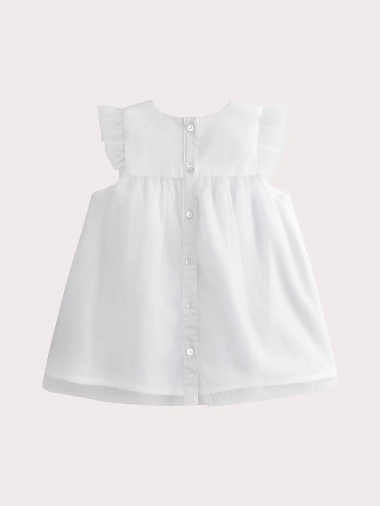 Robe unie écrue pour bébé fille - Image 3
