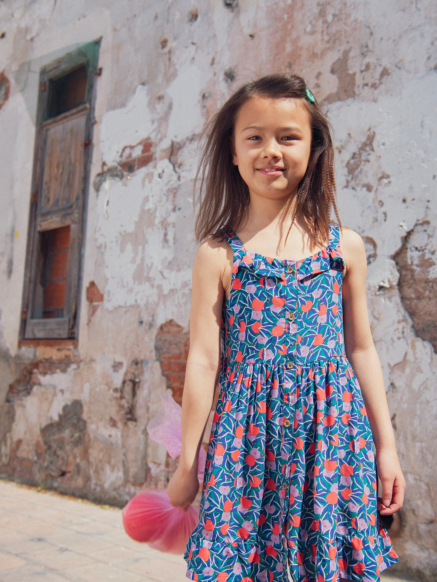 Robe à bretelles et imprimé floral pour fille - Image 2