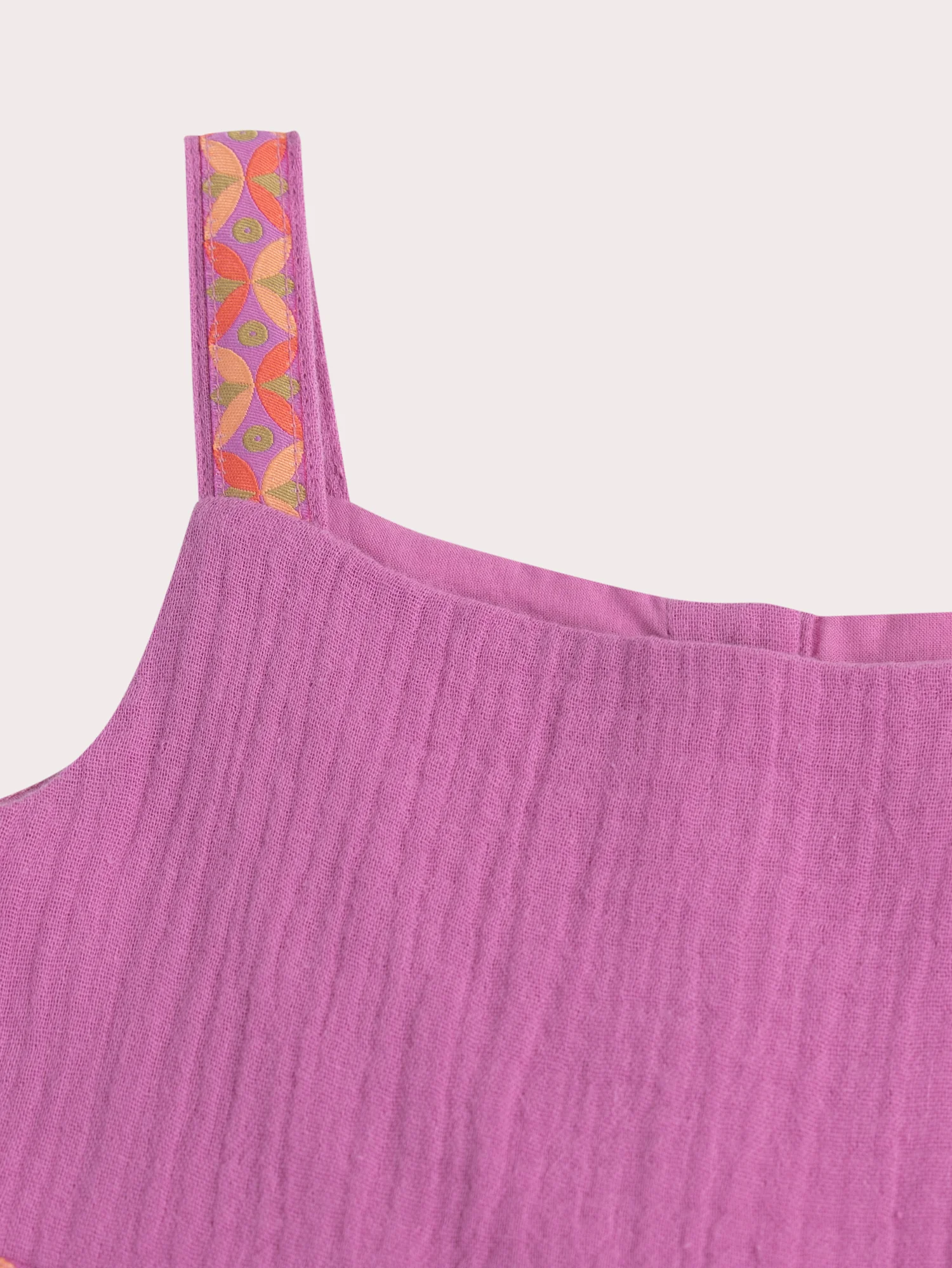 Robe violette à bretelles contrastées - Image 2