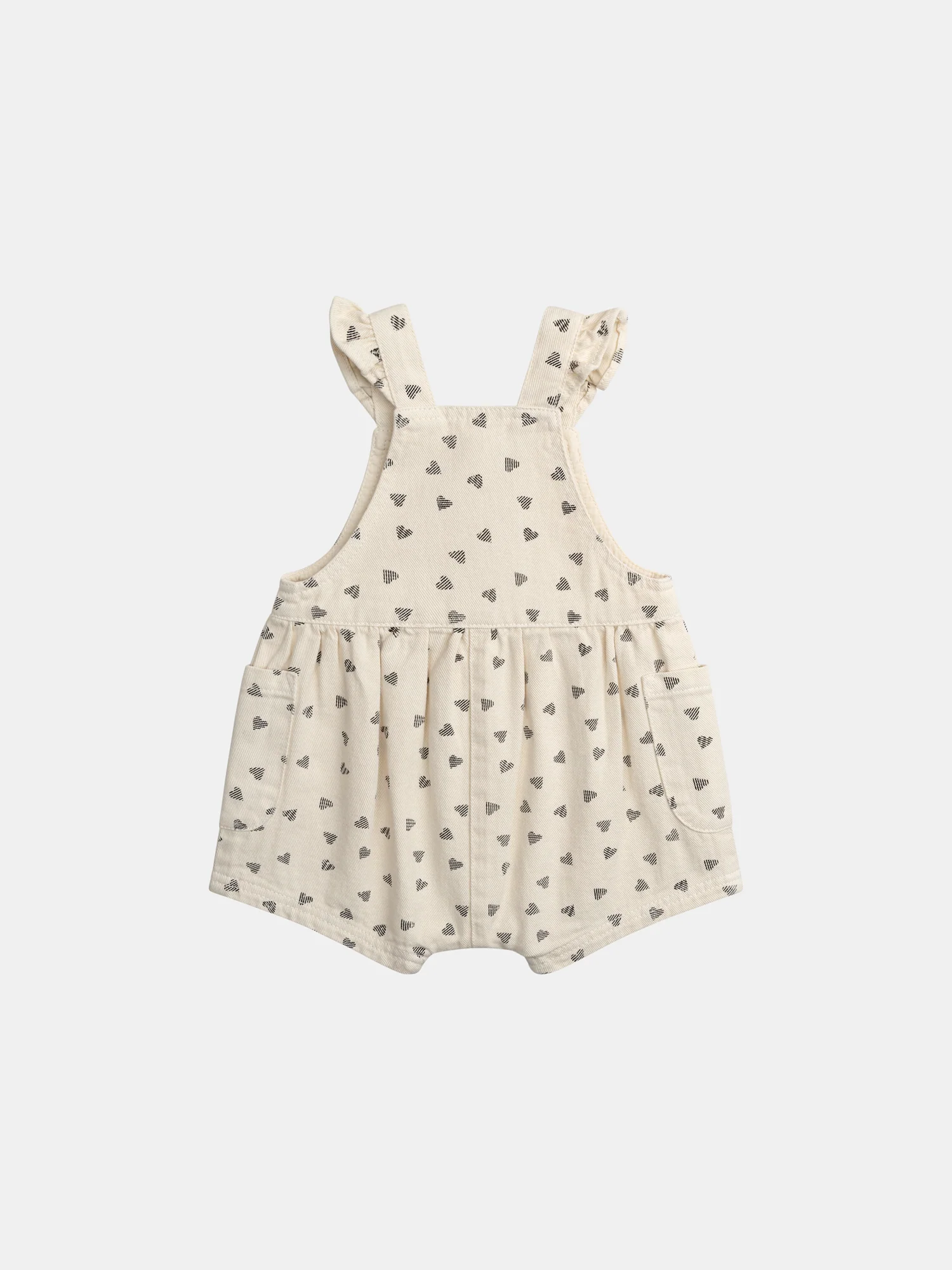 Salopette courte à bretelles volantées avec imprimée "Cœurs" pour bébé fille - Image 6