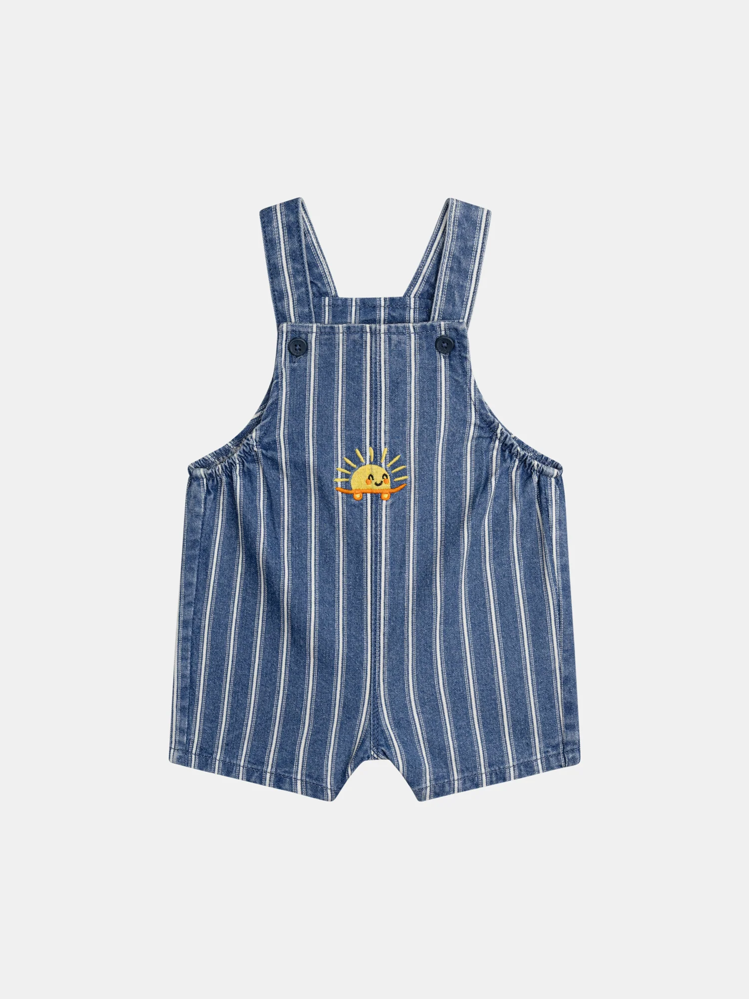 Salopette courte "Baloon" en denim rayé pour bébé garçon